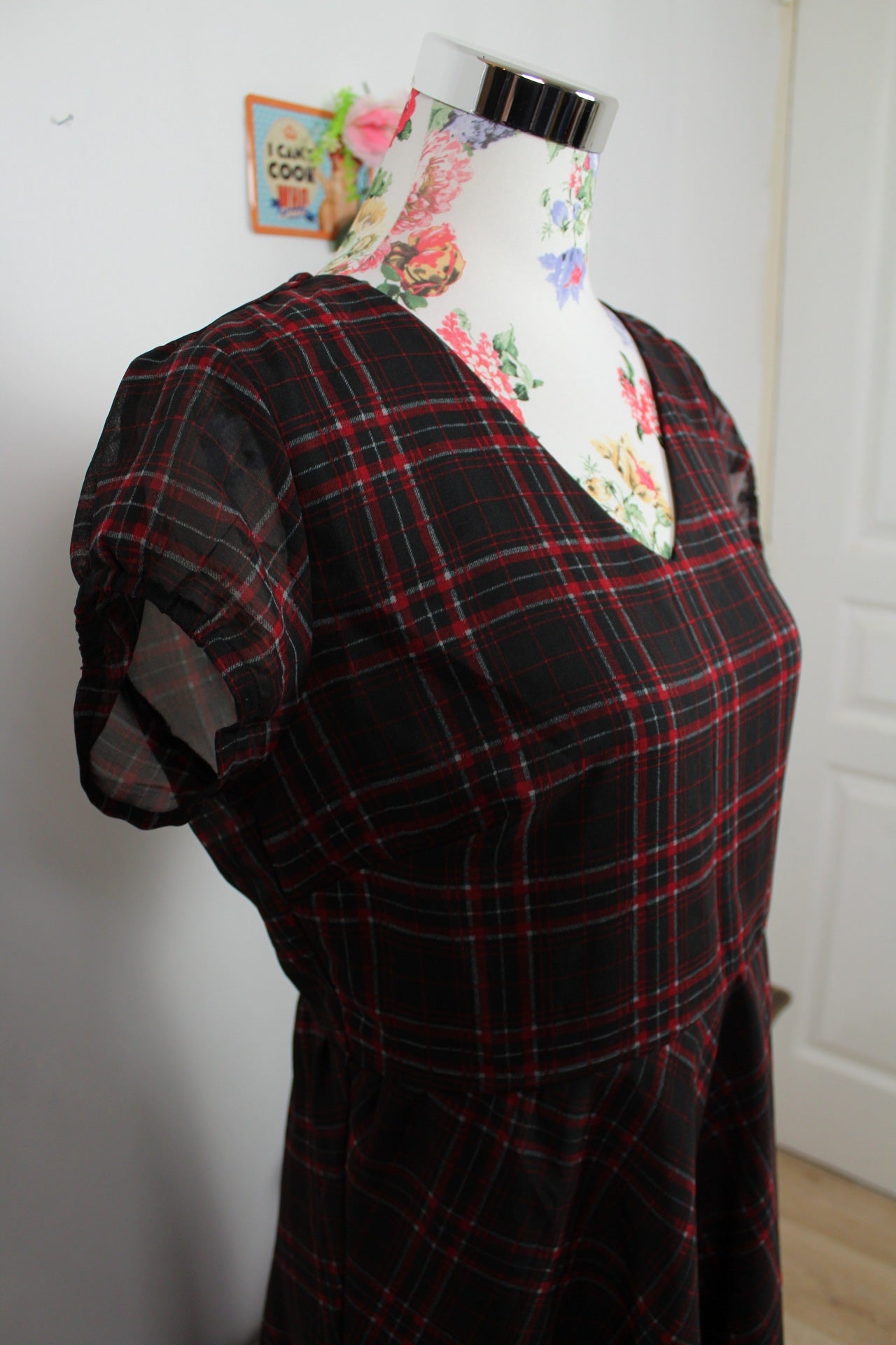 🍒🌸Robe vintage Kiabi 90s/2000s - carreaux pin-up rock & grunge chic - Taille 40🌸🍒