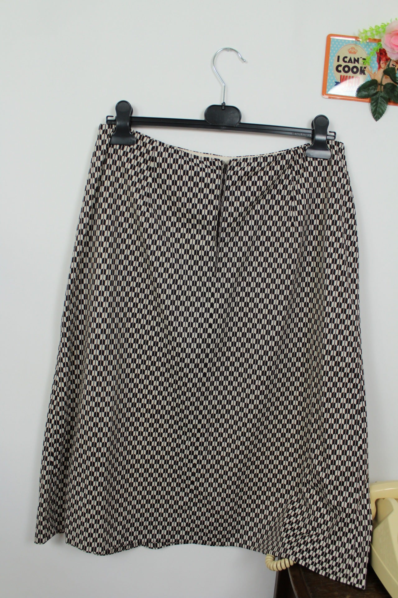 🌸🍒Jupe midi vintage 70/80s fabriquée en RFA - élégance géométrique - Taille 42🍒🌸
