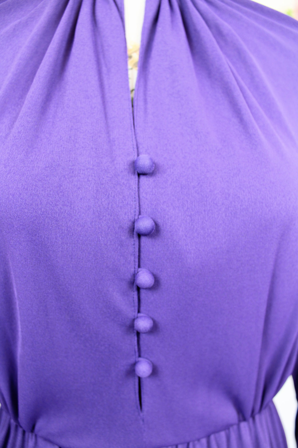 🌸Robe violette boutonnée vintage pin-up années 70🍒