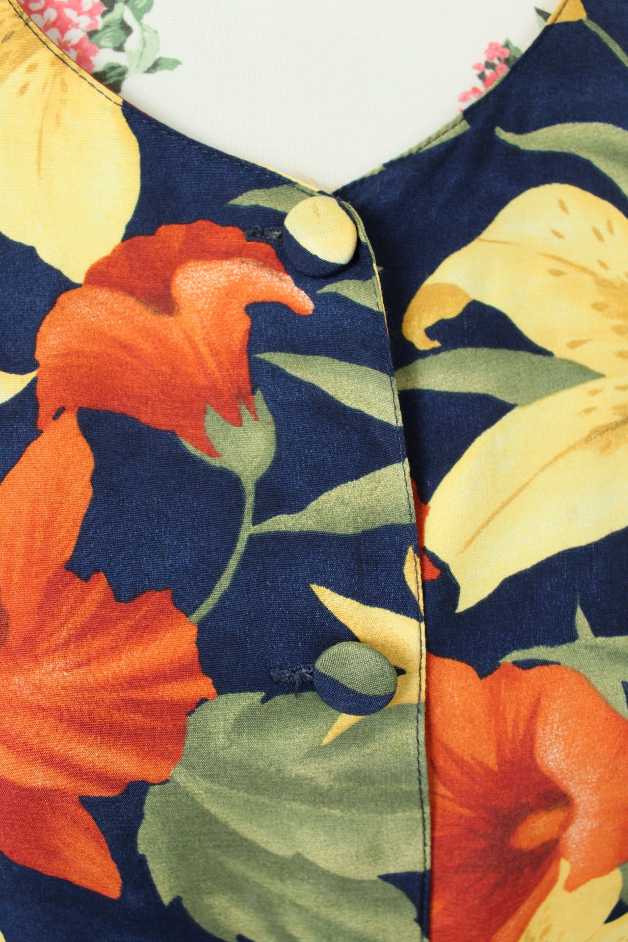 🌸🍒Chemise vintage 90's fleurs de Lys XXL tons chauds - Taille 38/40🍒🌸
