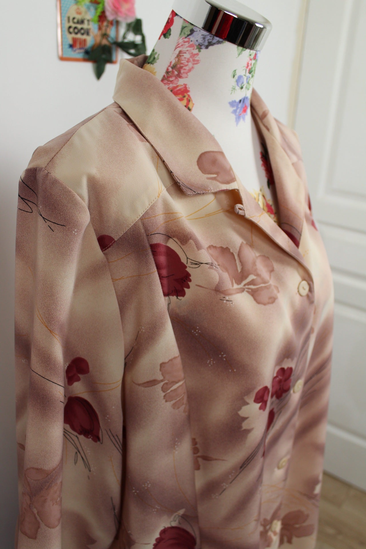 🍒🌸Chemise vintage Gevana 80/90s - fleurs et couleurs automnales - Taille 44/46🌸🍒