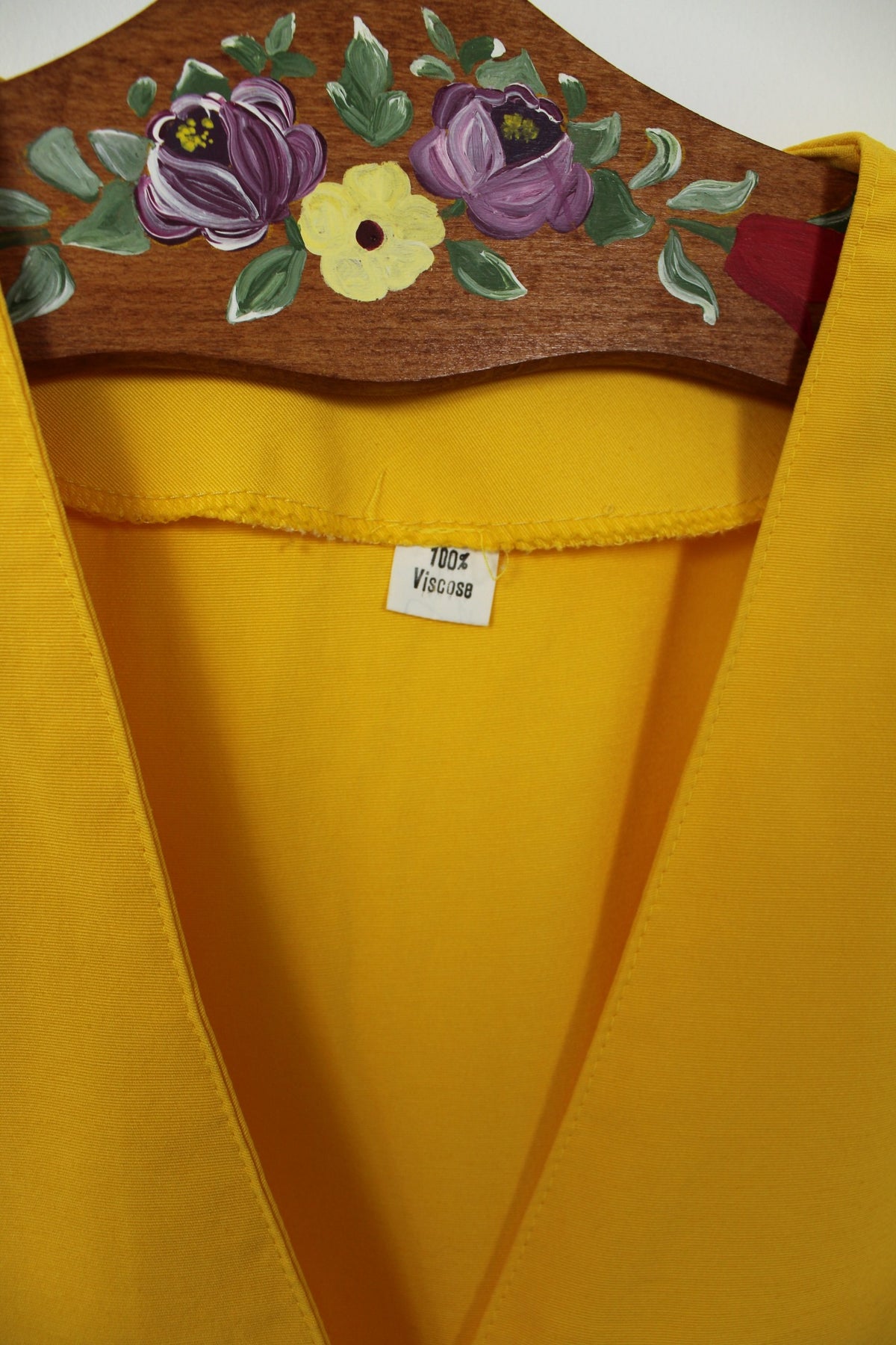 Blouse vintage années 90 jaune soleil en viscose - chic & lumineuse - Taille 38/40