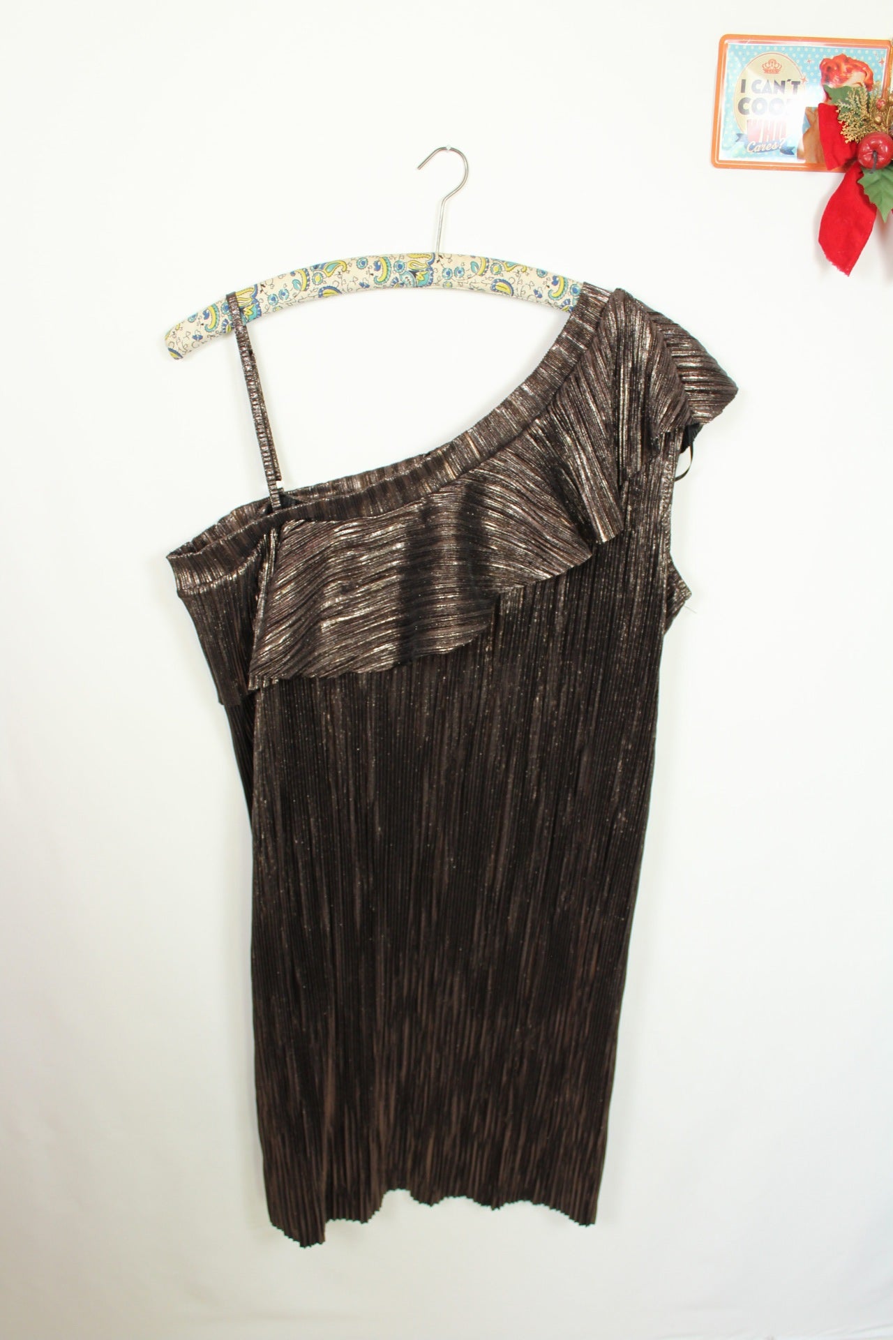 ✨Robe de soirée plissée bronze asymétrique - Promod✨