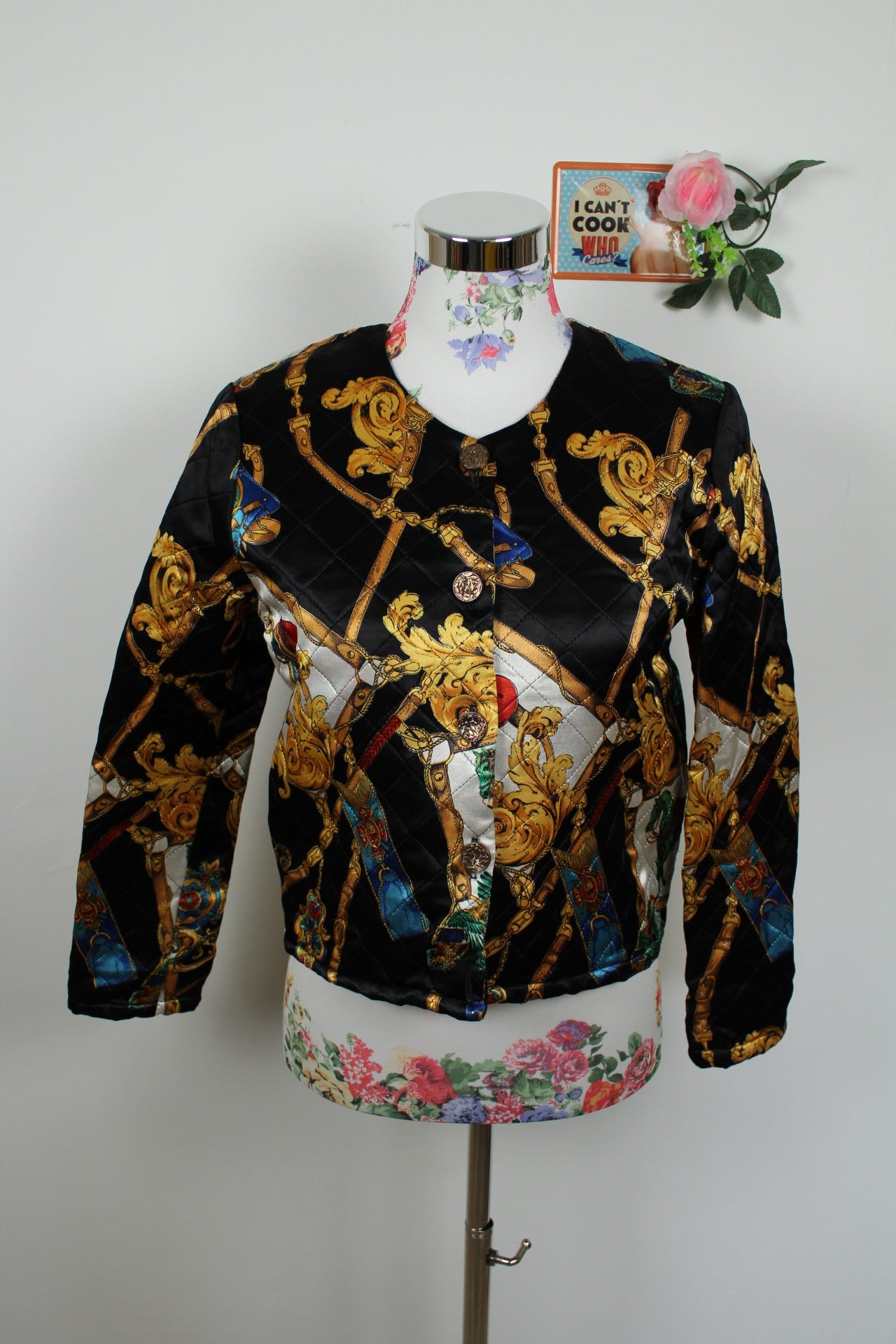🌸Veste vintage 80's matelassée Ralph Luigi - style baroque, satinée et chic🍒