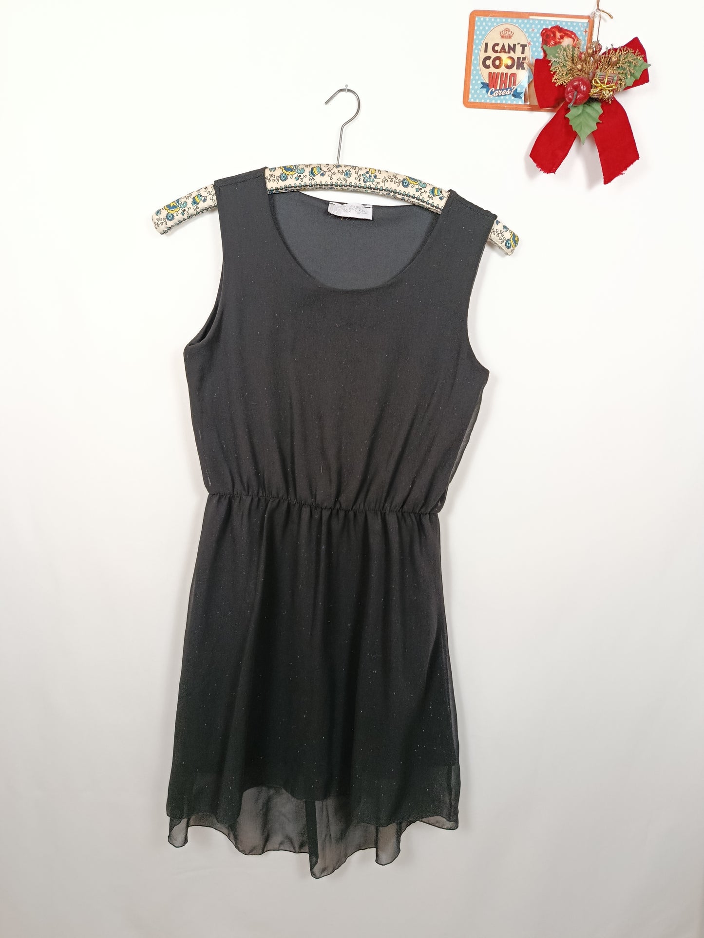 🌸🍒Robe noire patineuse à paillettes années 2000 Y2k - Taille 34/36🍒🌸