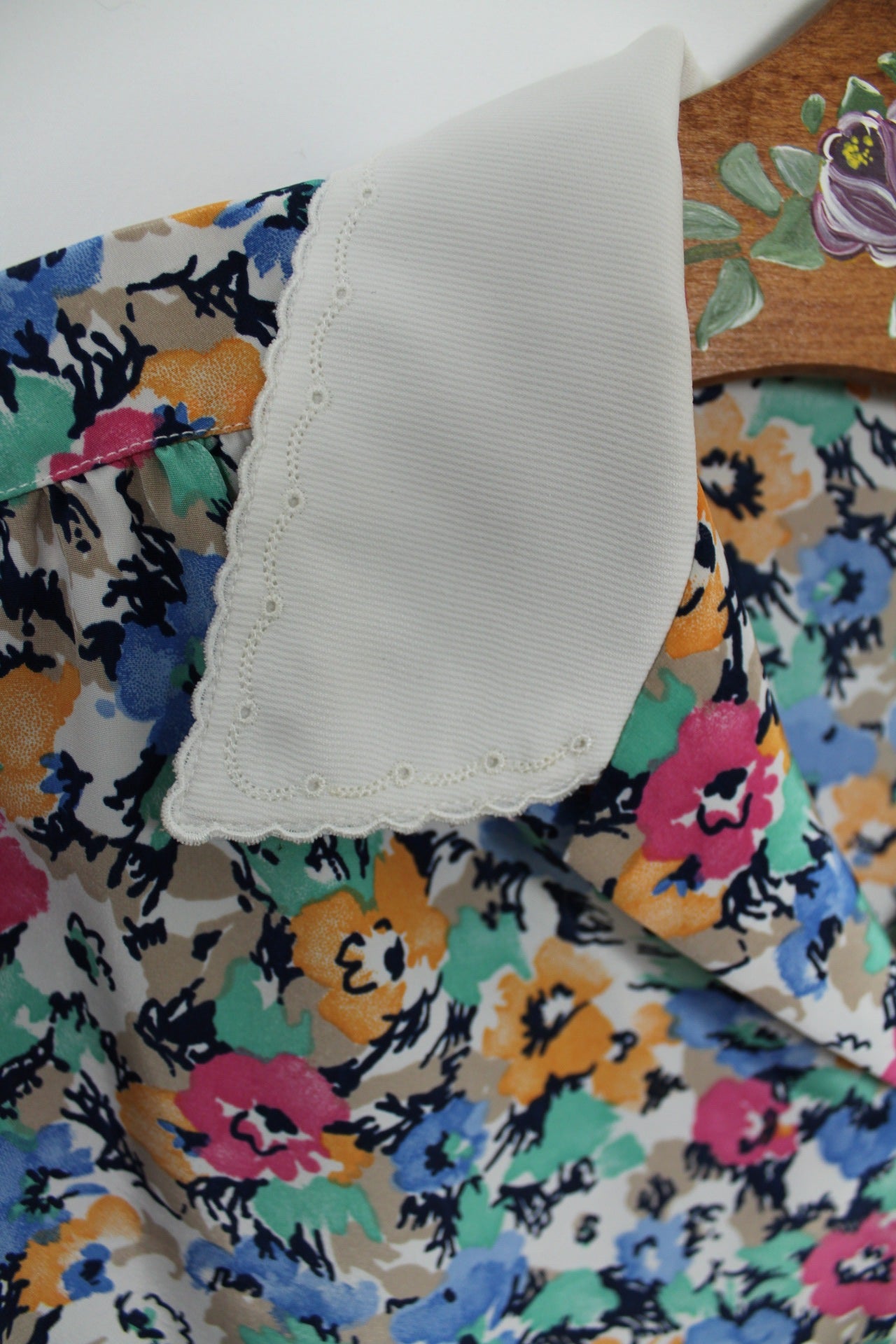 🍒🌸Chemisier vintage fleuri 70's à manches bouffantes - Maison du Jersey - Taille 42/44🌸🍒