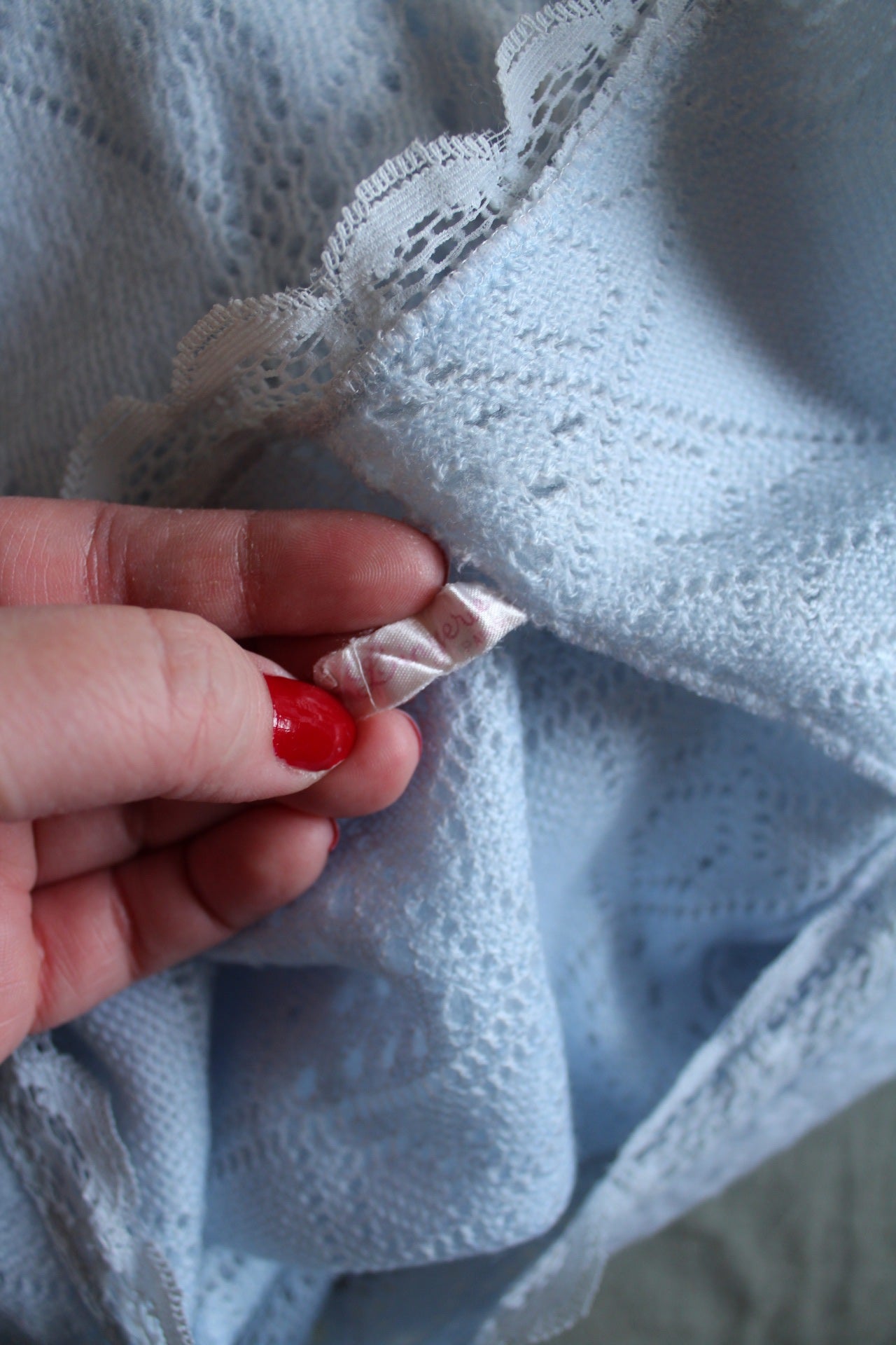 🌸Cardigan vintage 80/90s bleu pastel - ajouré & dentelle🍒