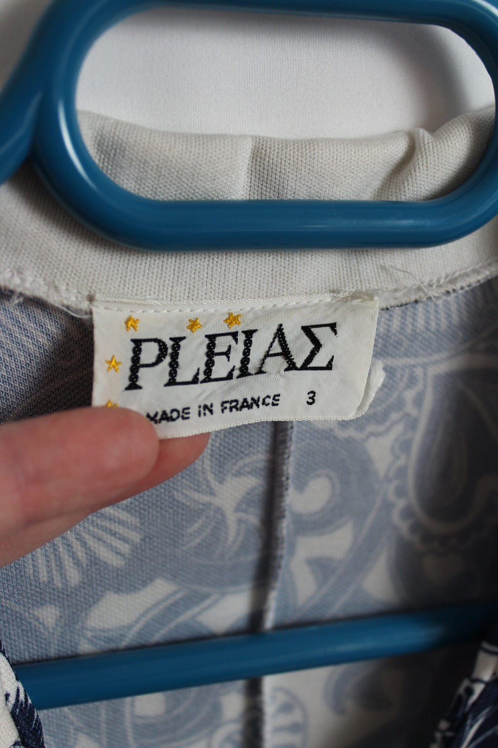 🌸Robe vintage navy fleurie baroque 70's - made in France🍒