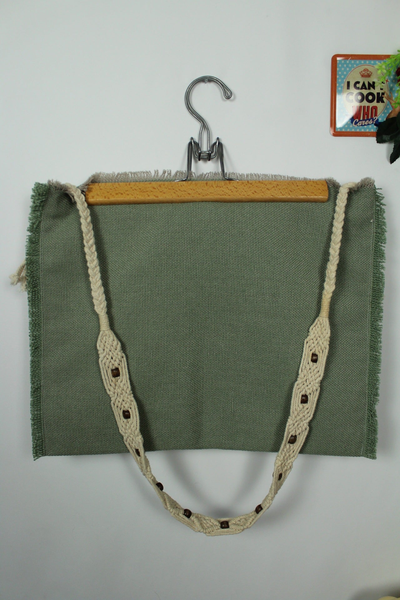 🌸🍒Grand sac bandoulière artisanal vintage 90s macramé & tapisserie fleurie🍒🌸