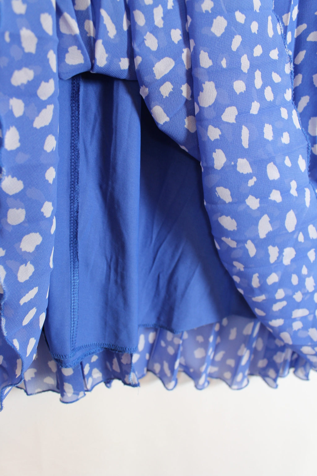 🌸🍒Jupe plissée vintage bleue à pois 80/90s - longueur midi🍒🌸