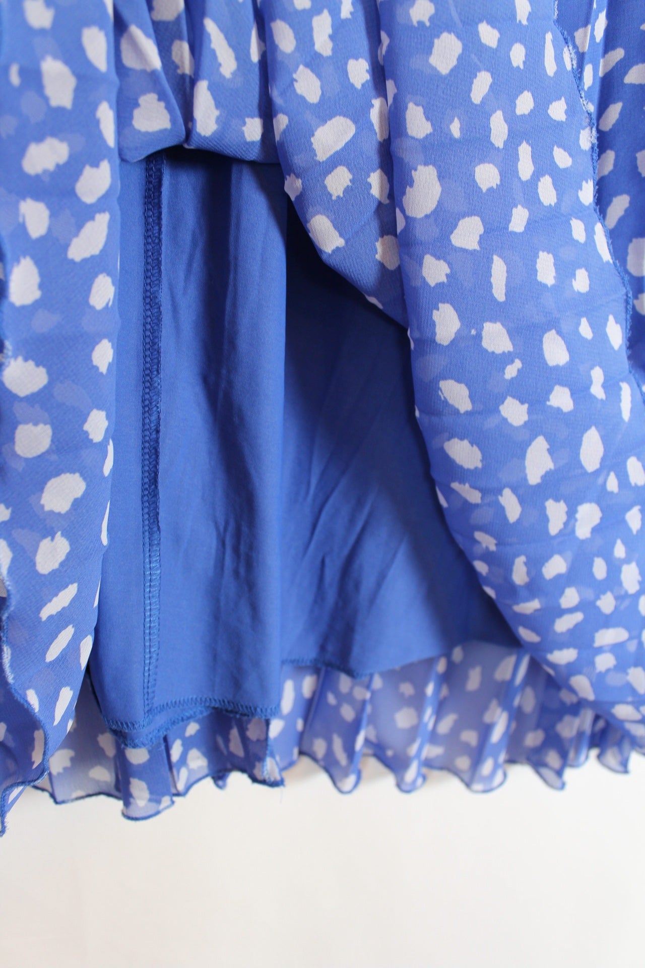 🌸🍒Jupe plissée vintage bleue à pois 80/90s - longueur midi🍒🌸