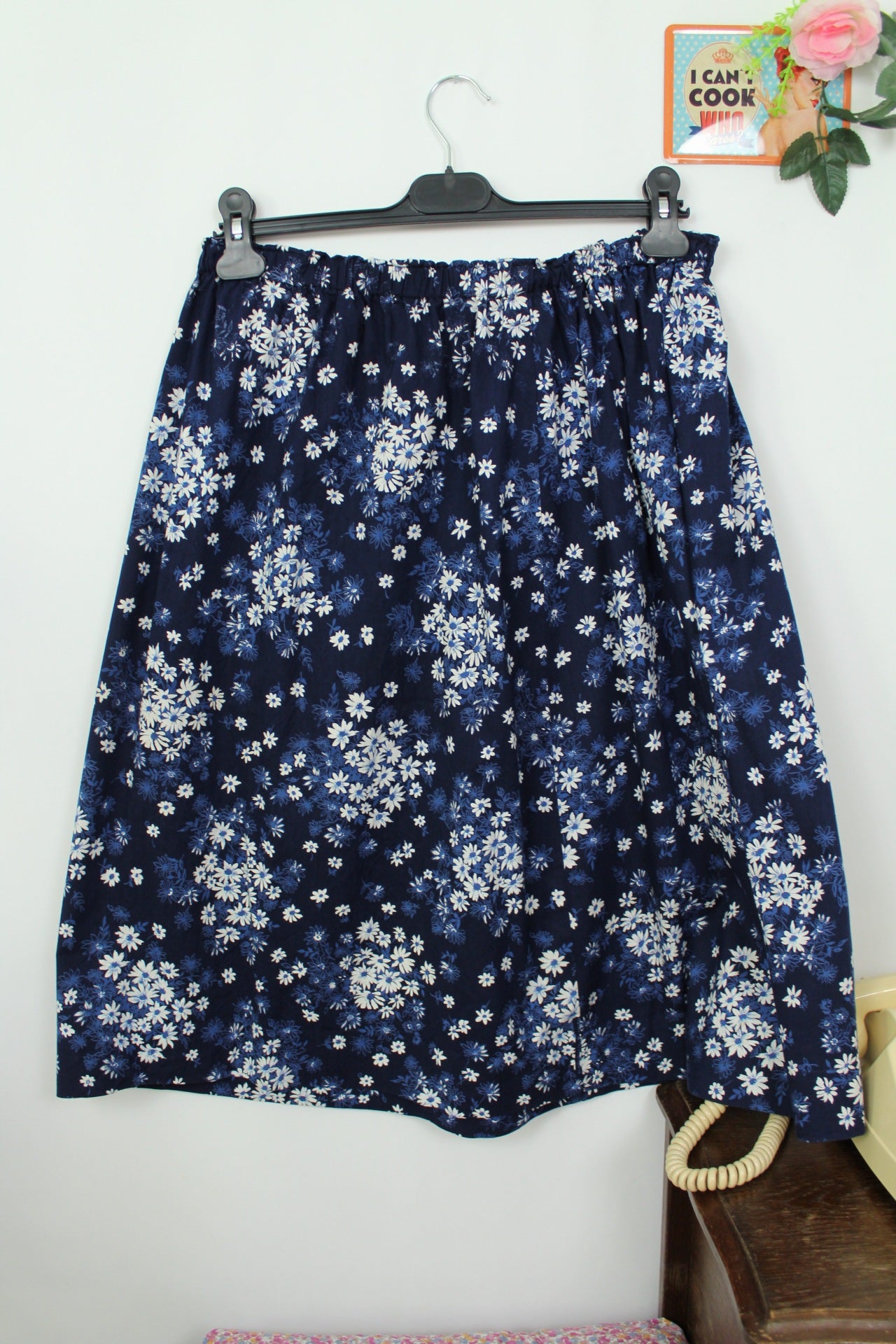 🌸🍒Jupe vintage 90's fleurie fait mains en coton - Taille 40 à 44🍒🌸