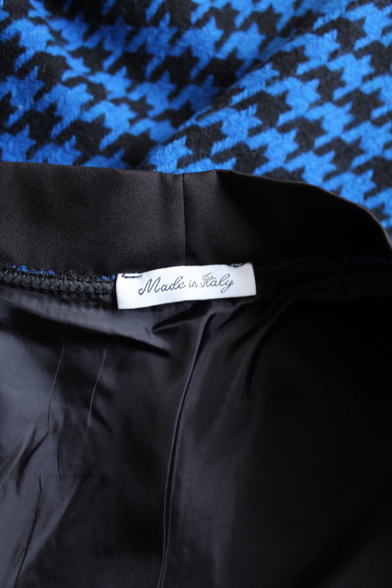 🌸Cardigan/gilet sans manches pieds de poule 90's bleu électrique - made in Italy🍒