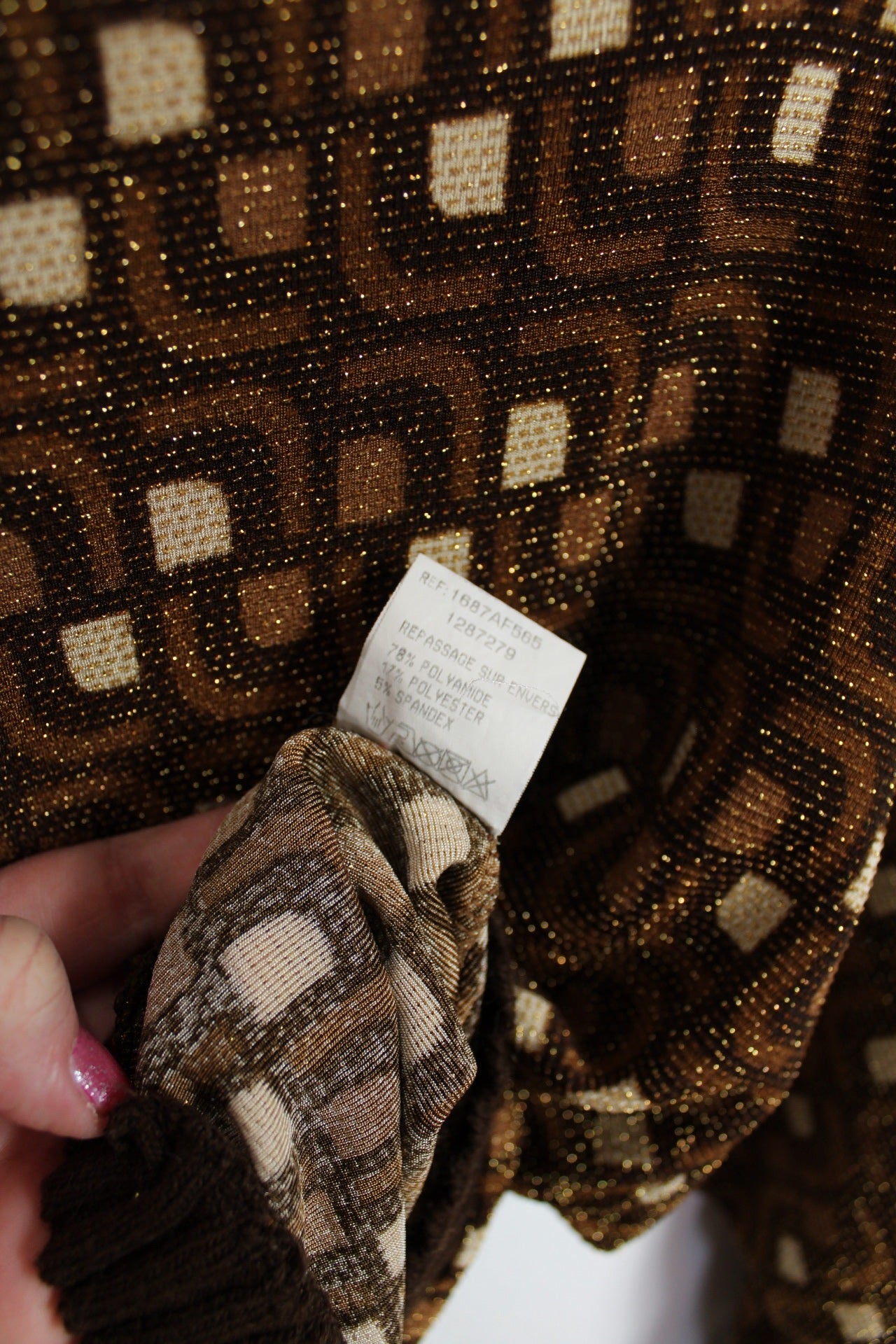 ✨Pull géométrique vintage 70's - couleurs chaudes & paillettes - pull de fêtes✨