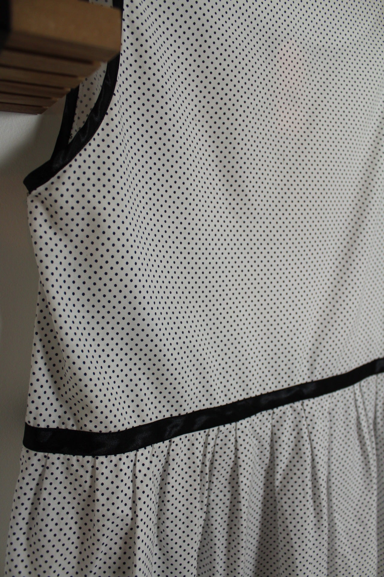 🌸🍒Robe courte/tunique vintage 90's à pois - dentelle en coton + Taille 42/44🍒🌸