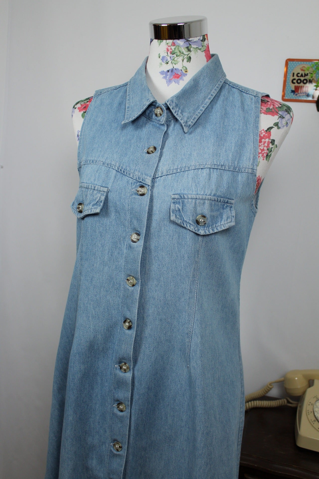 🌸🍒Robe longue en jean vintage 90's Vincenzo 100% coton - Taille 36 / petit 38🍒🌸