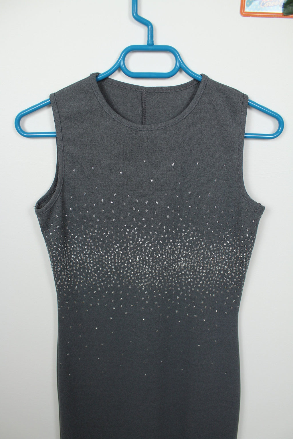 ✨Robe de soirée vintage grise à strass 90's - made in U.K✨