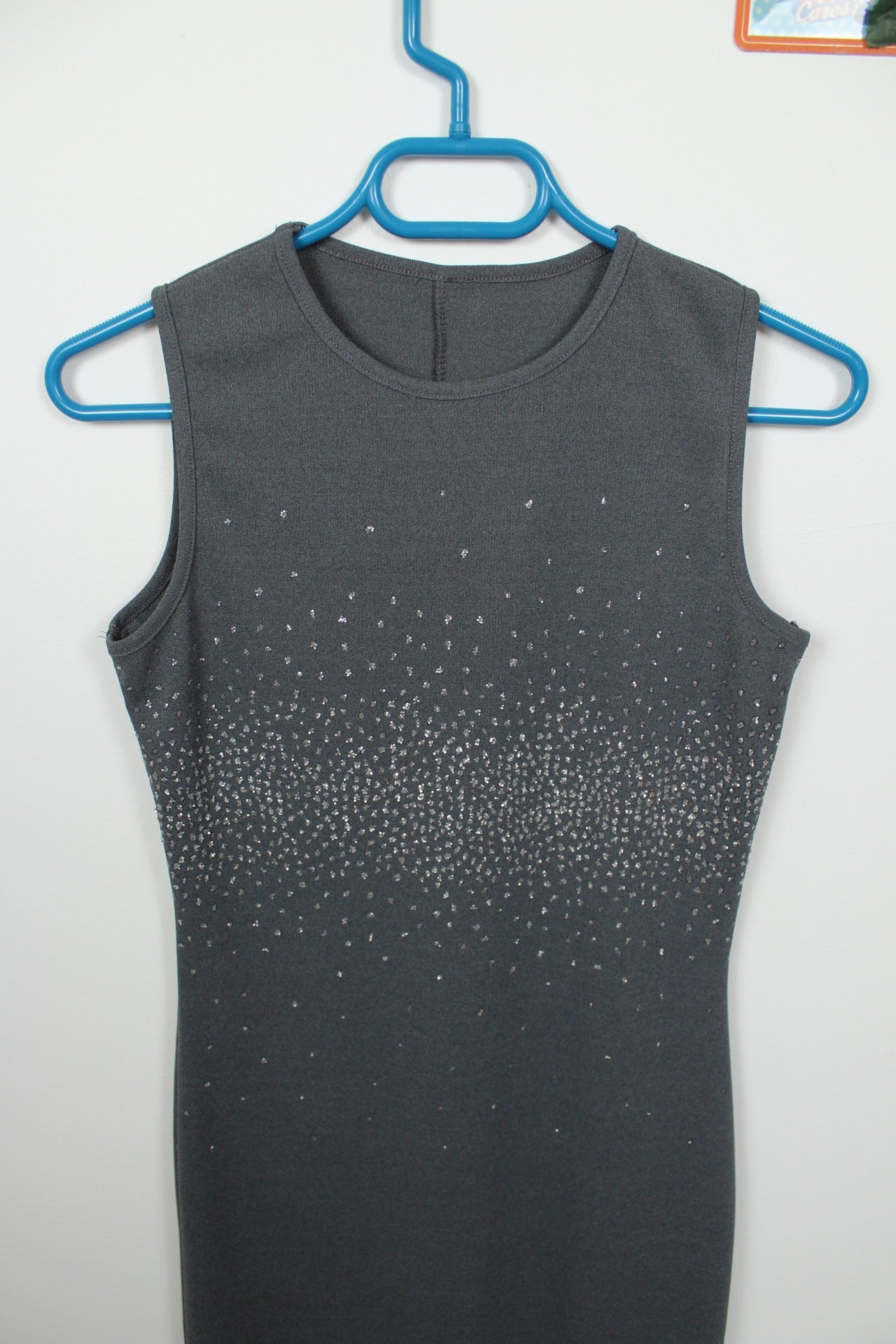 ✨Robe de soirée vintage grise à strass 90's - made in U.K✨