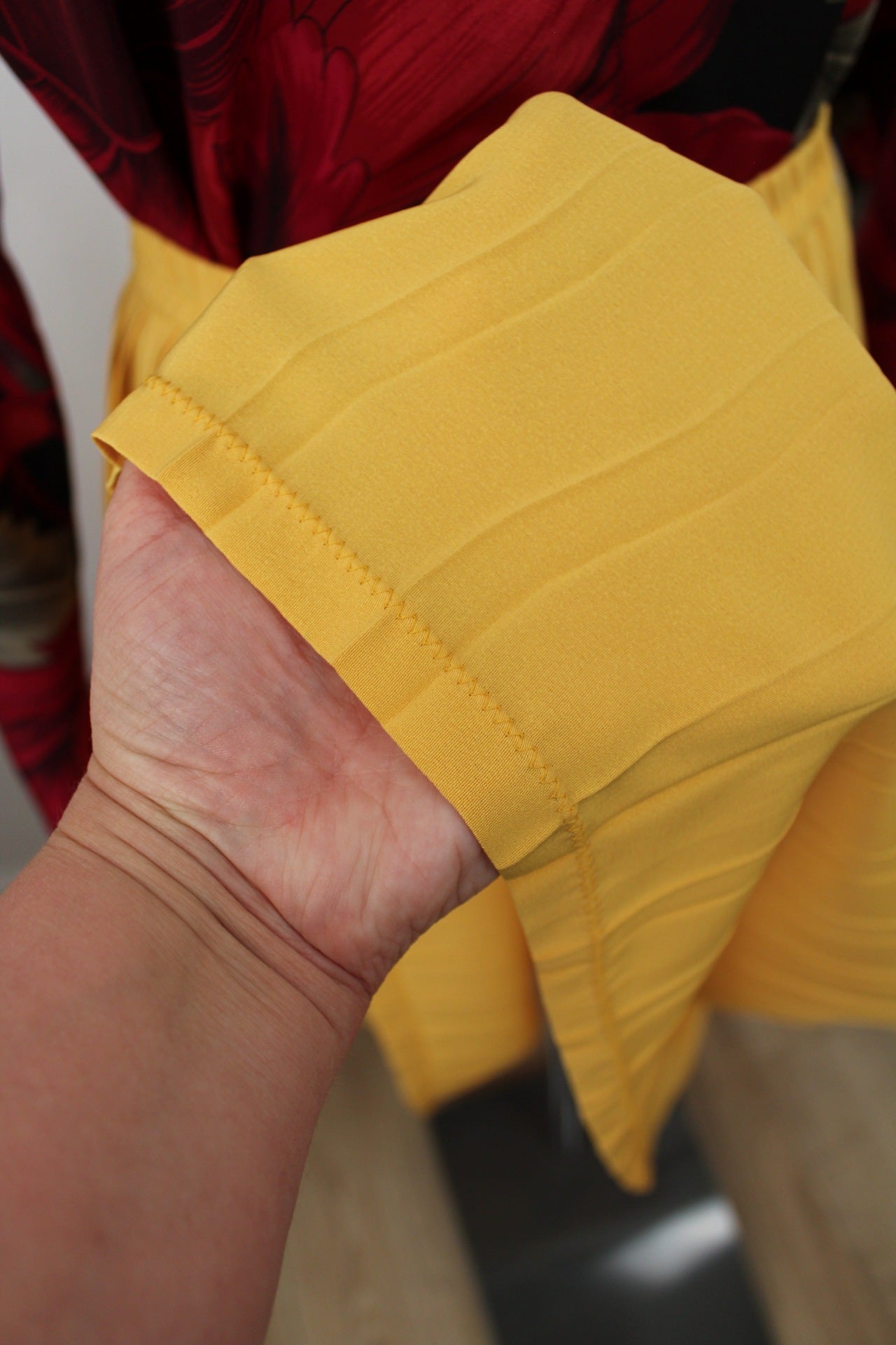 🌸🍒Jupe midi plissée vintage 80's jaune ensoleillé - Taille 40/42🍒🌸