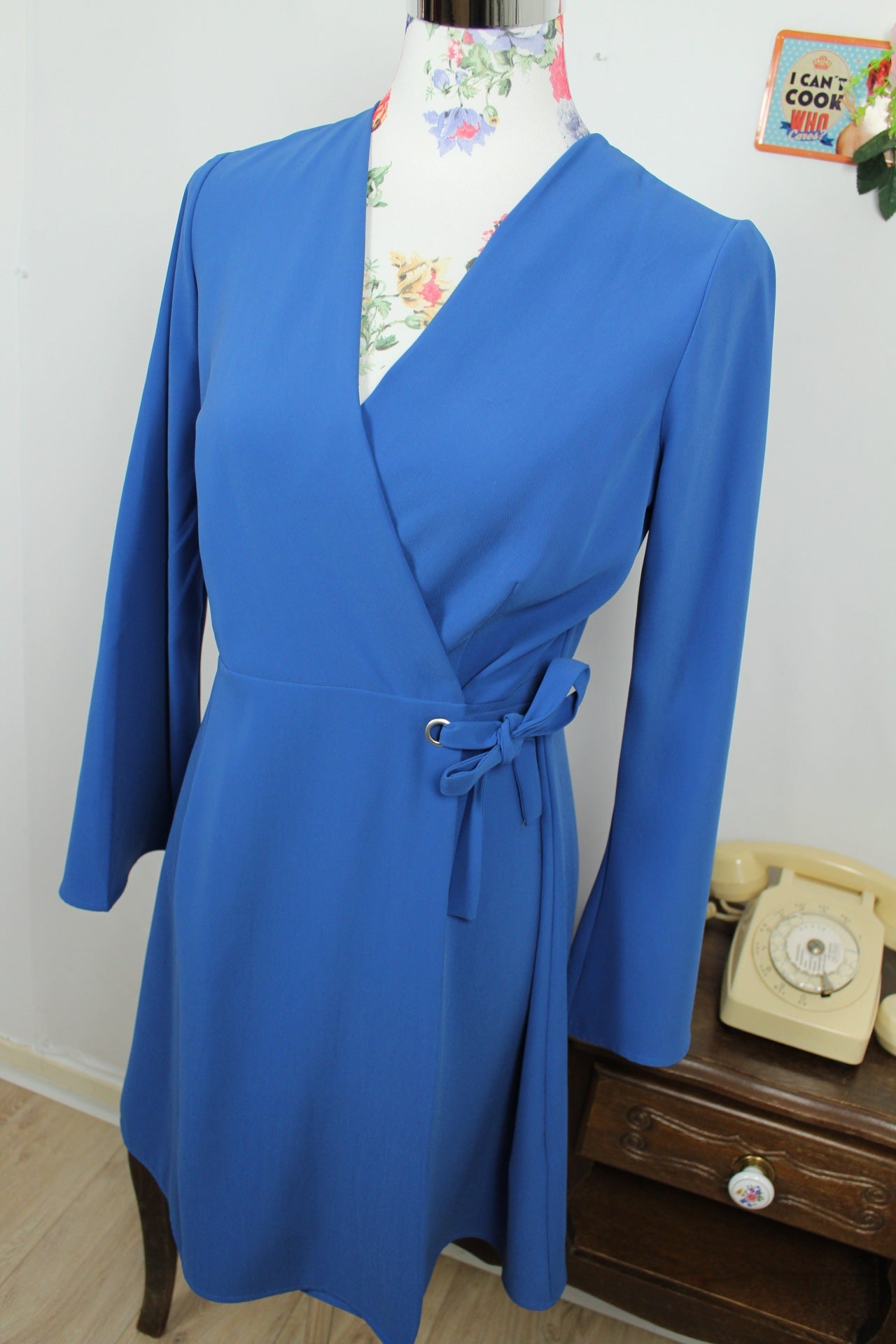 🌸🍒Robe portefeuille Rick Cardona bleu colbat - Taille 36/38🍒🌸