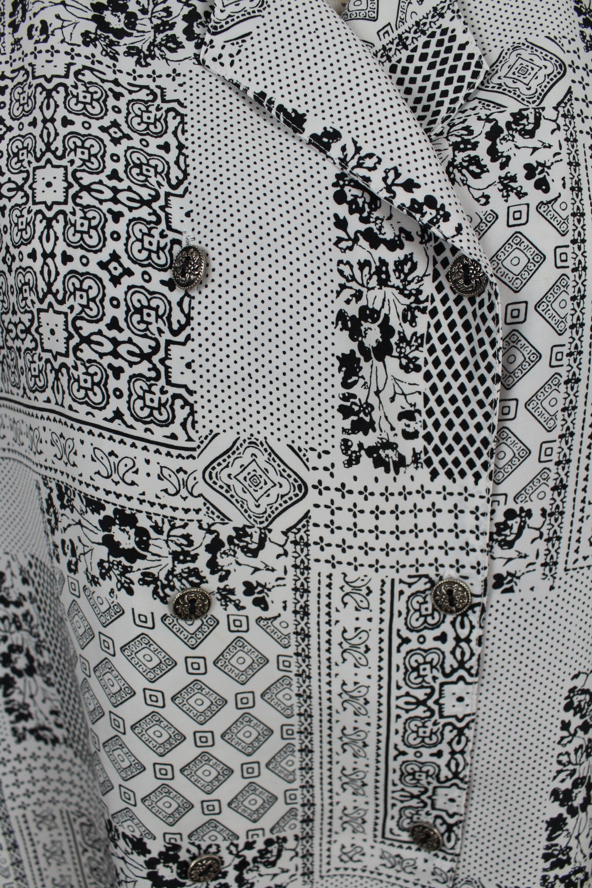 Chemise preppy vintage années 80 pois, fleurs & paisley - Taille 42/44