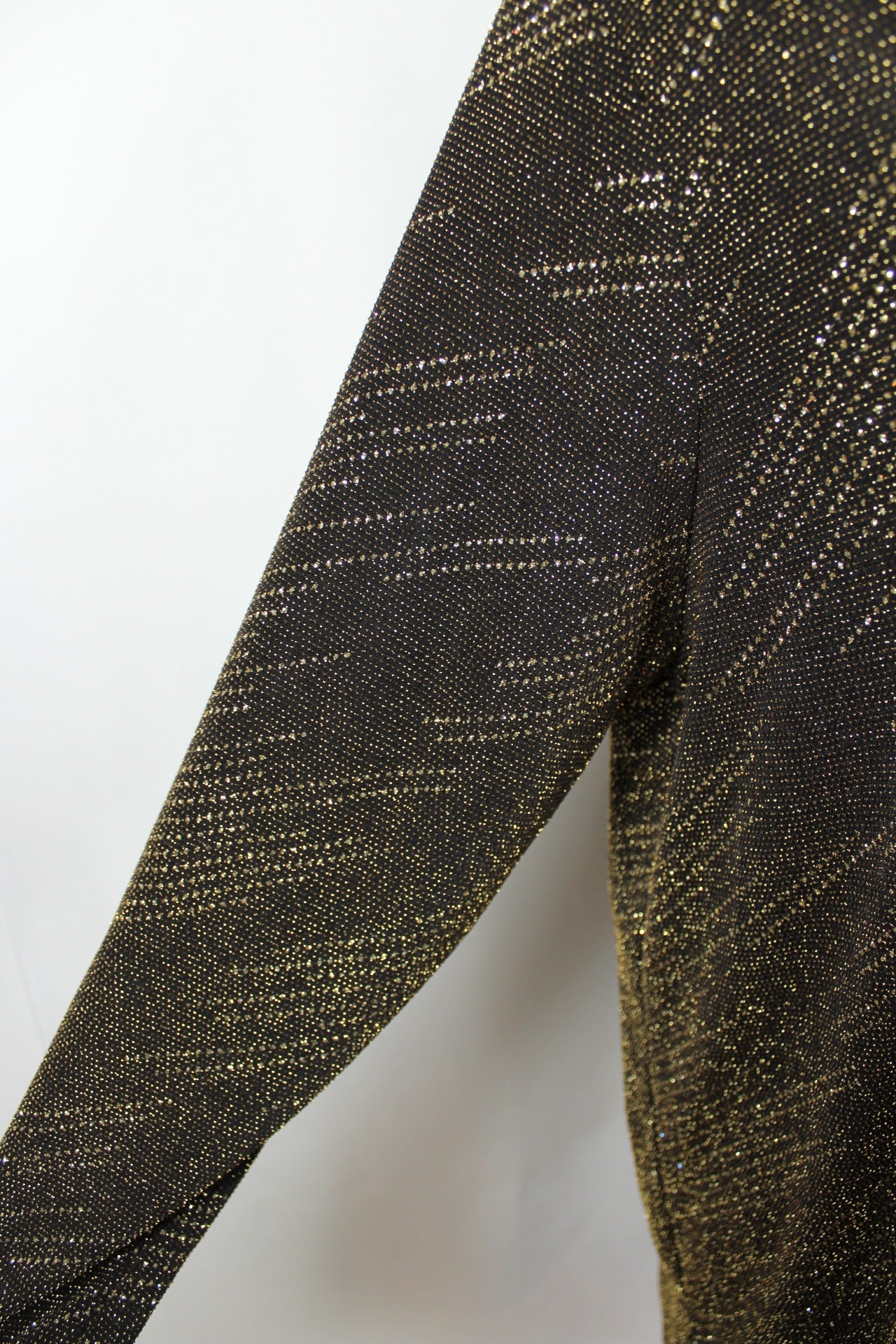 ✨Blouse noire vintage 90s Catwalk Paris - longue & pailletée dorée de soirée✨