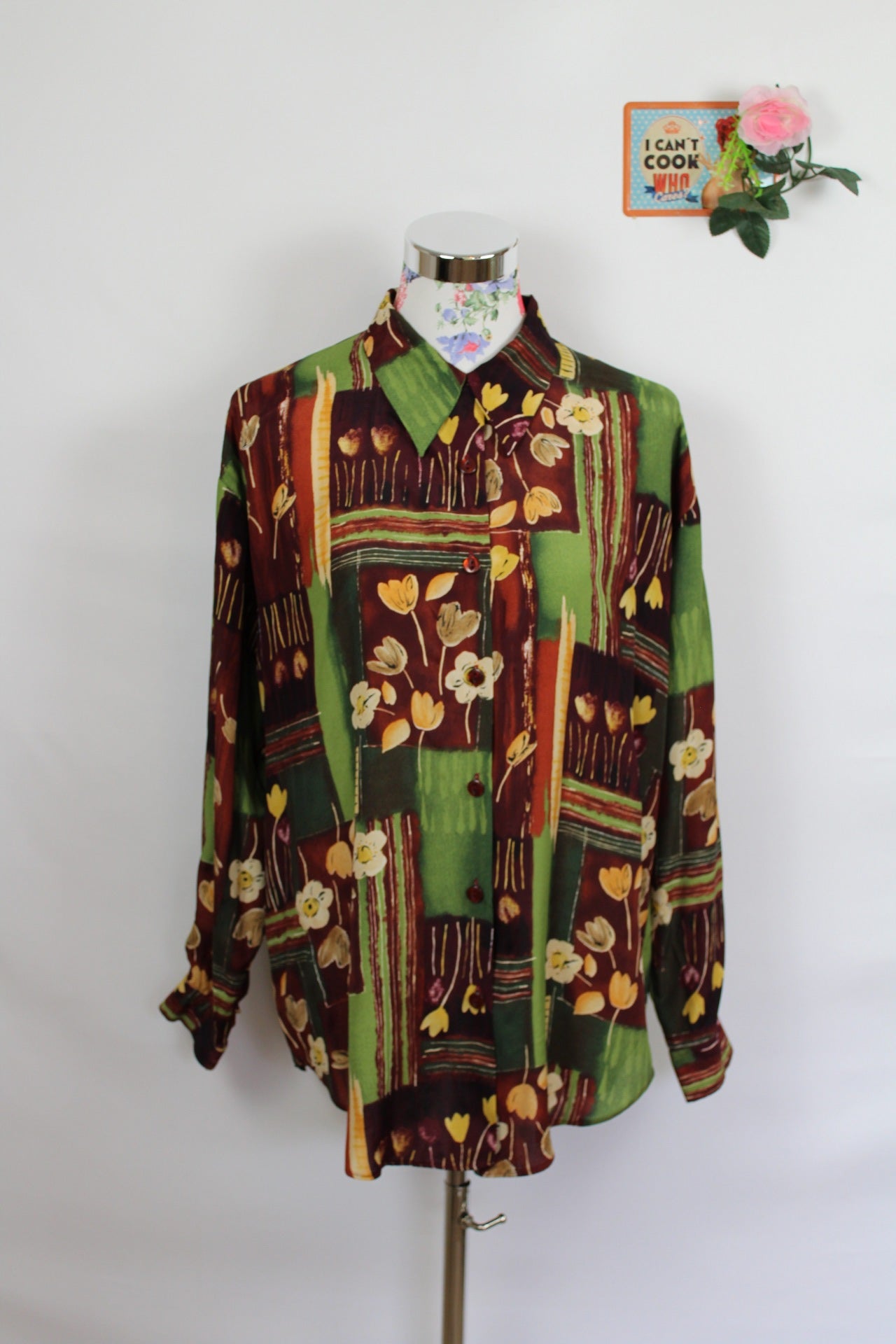 🌸Chemise vintage automnale Sandra B. Fleurie chic🍒