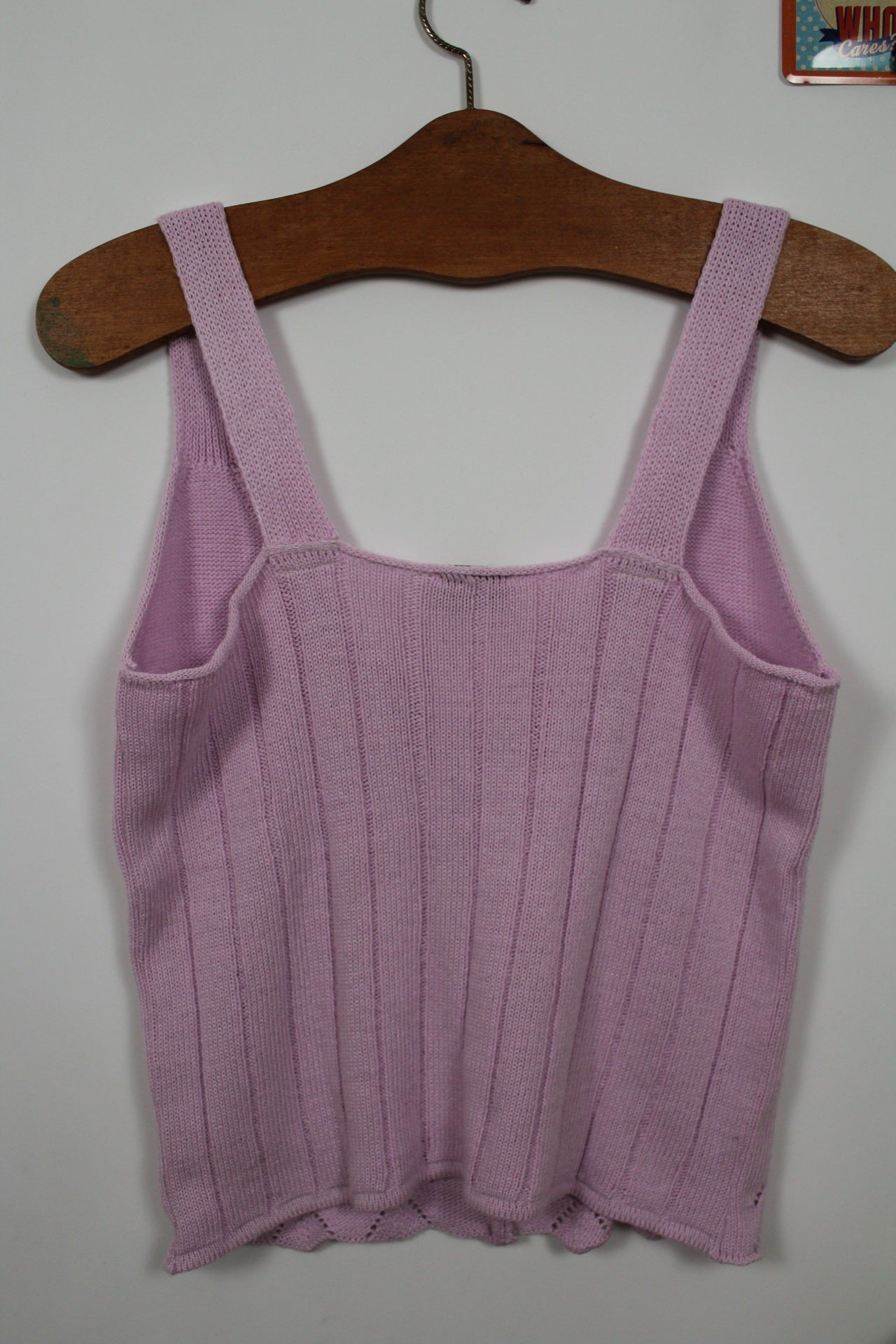 🌸🍒Débardeur en mailles ajourées vintage 90s/2000s lila boutonné esprit bohème - Taille 36 petit 38🍒🌸