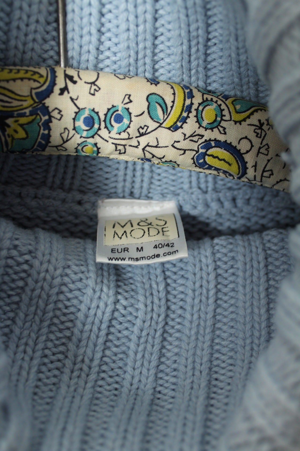 ✨Pull bleu vintage années 90 col roulé & flocons - pull de Noël✨