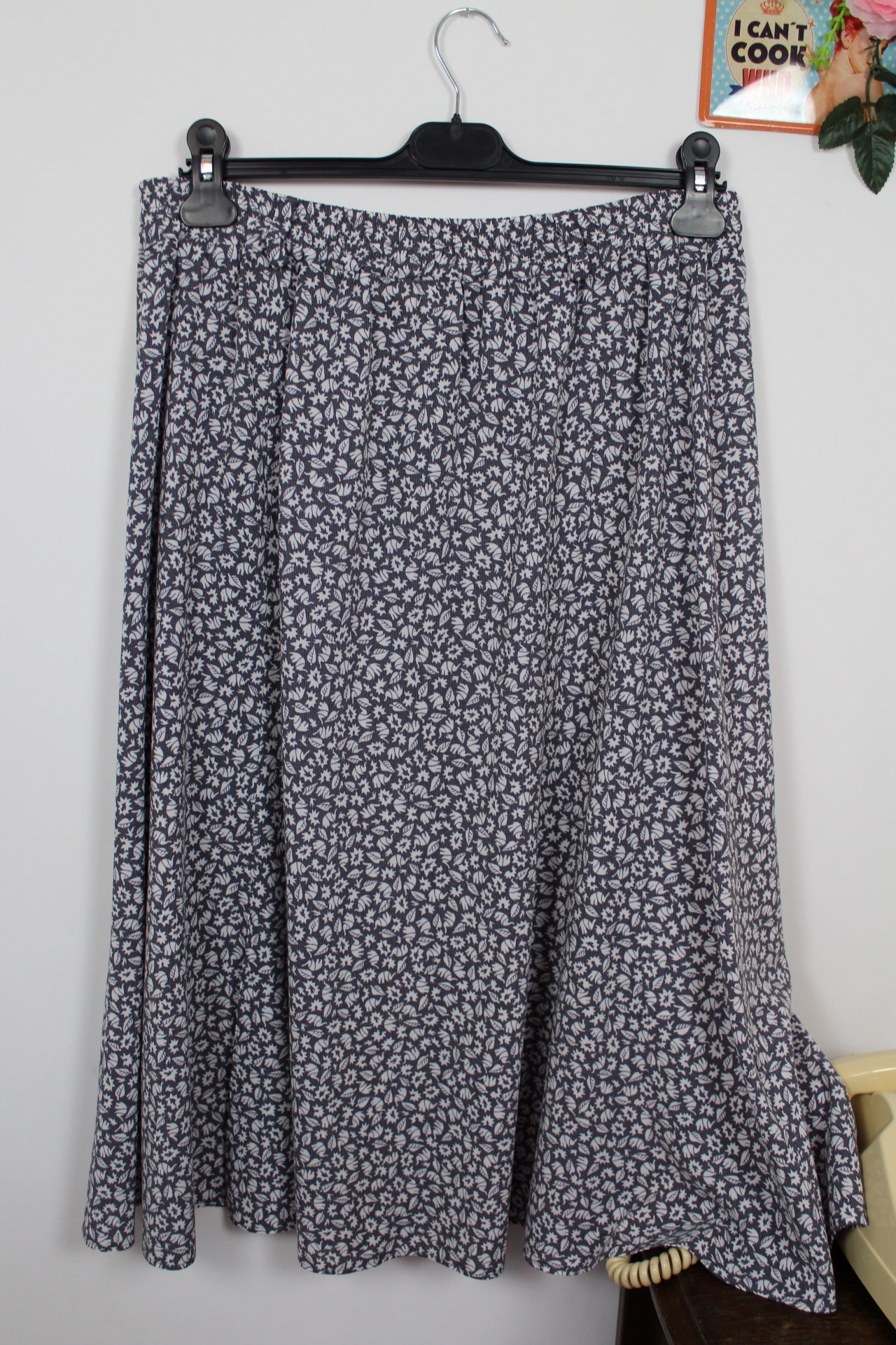 🍒🌸Jupe vintage 90's Claude Bauer - motifs éléphants et feuillage - Taille 40/42🌸🍒