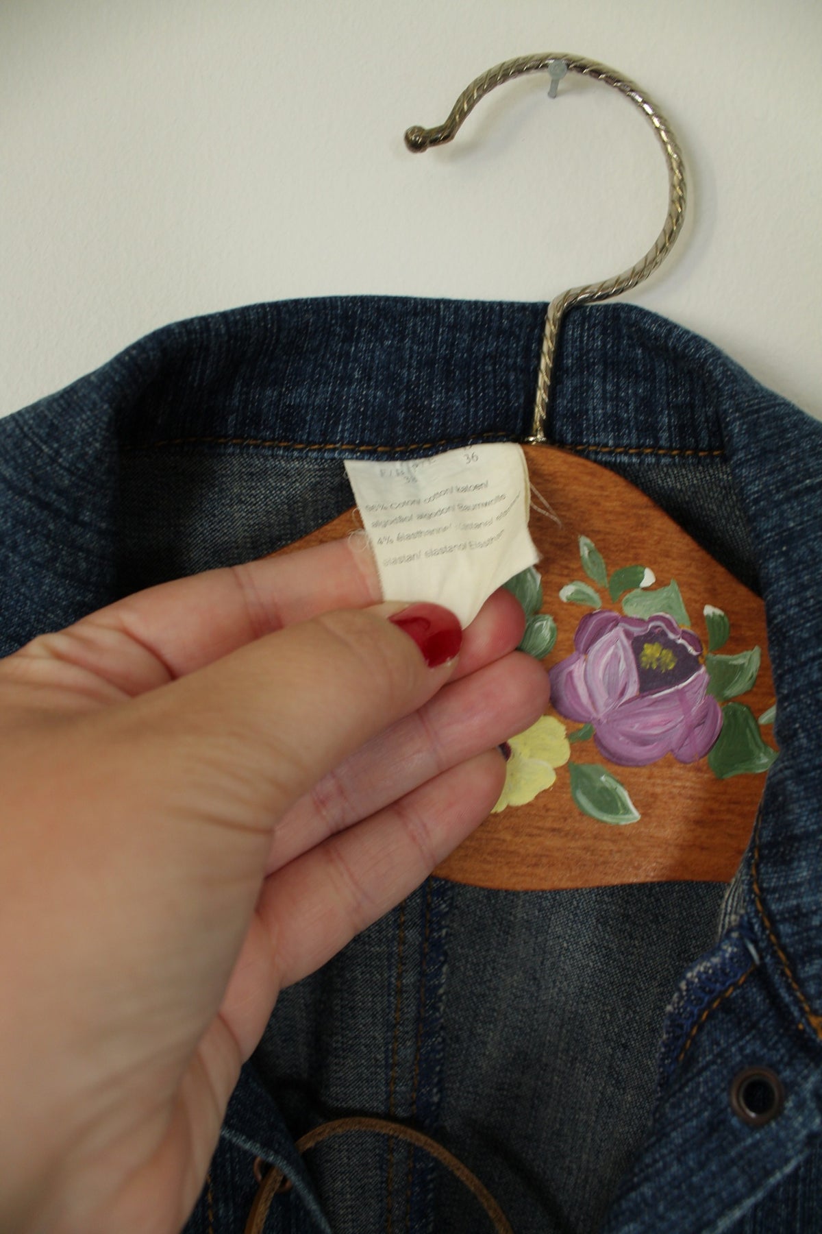 Robe vintage années 90 en jean & laçage marron - Taille 36