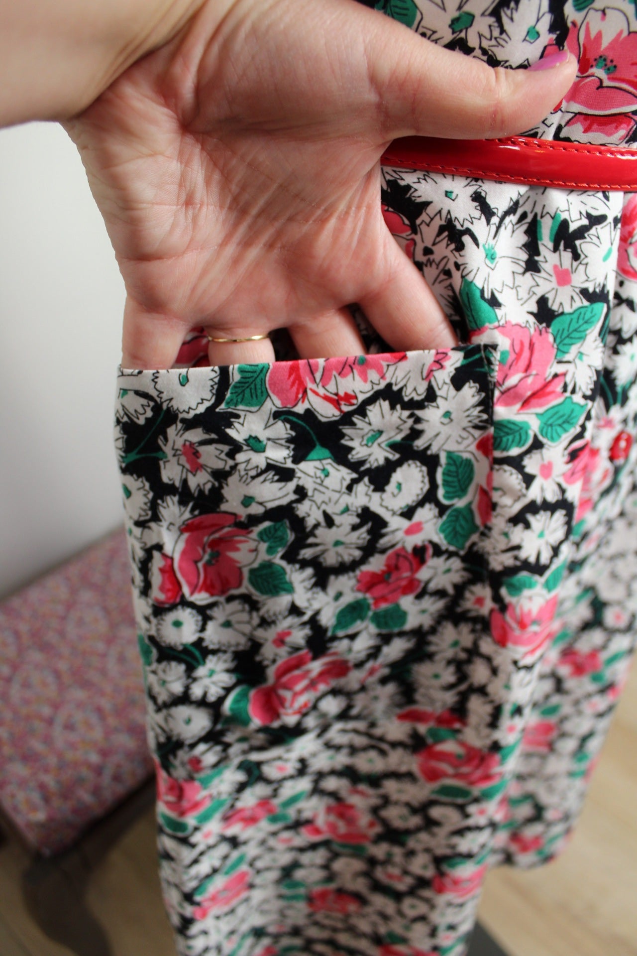🌸🍒Robe vintage 80's printanière fleurie romantique - Taille 40🍒🌸