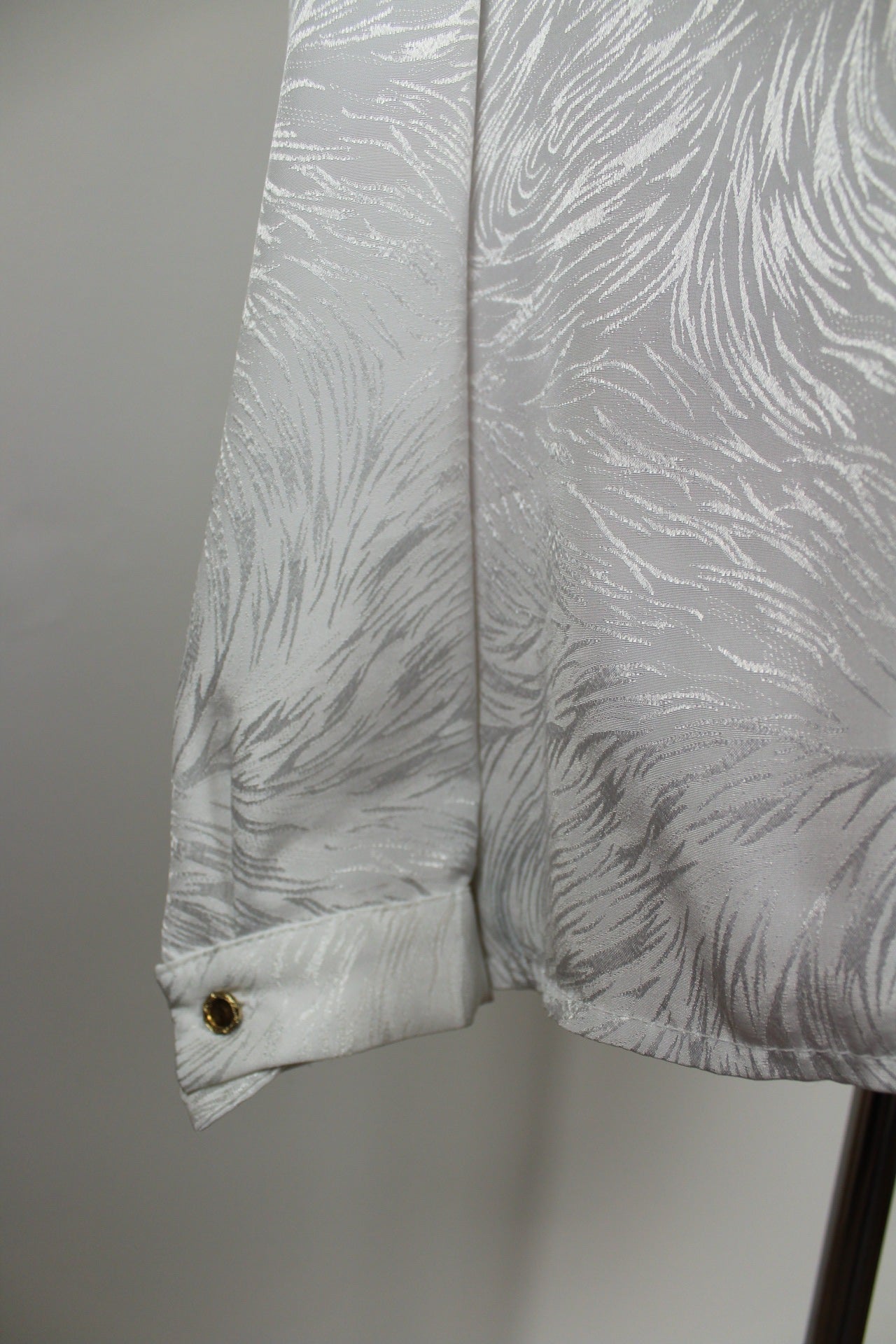 ✨Chemise blanche satinée 80/90s - chic à motifs tourbillons✨