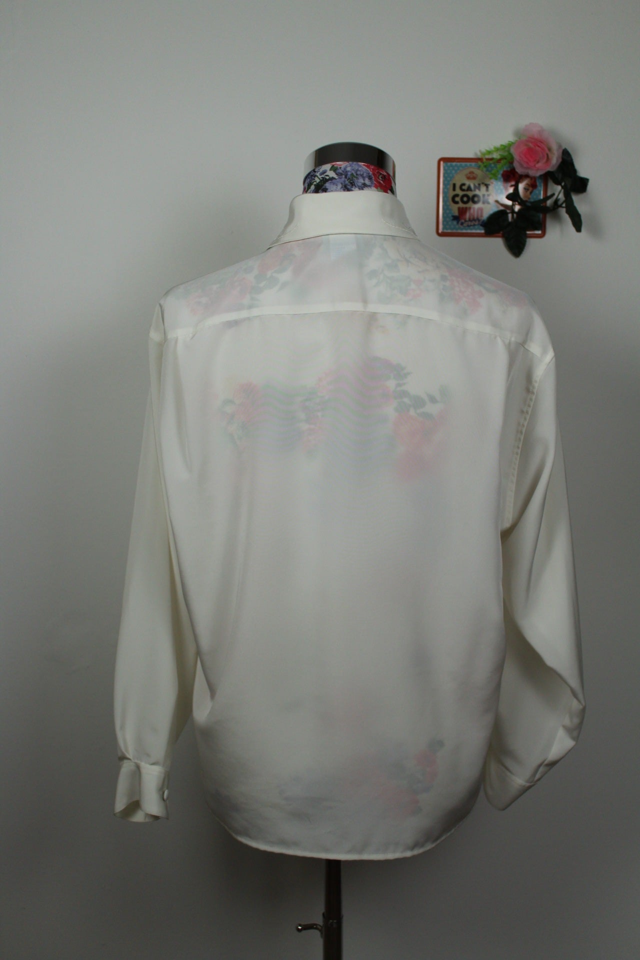 🌸Chemise satinée col brodé romantique Ralph Luigi 80's🍒
