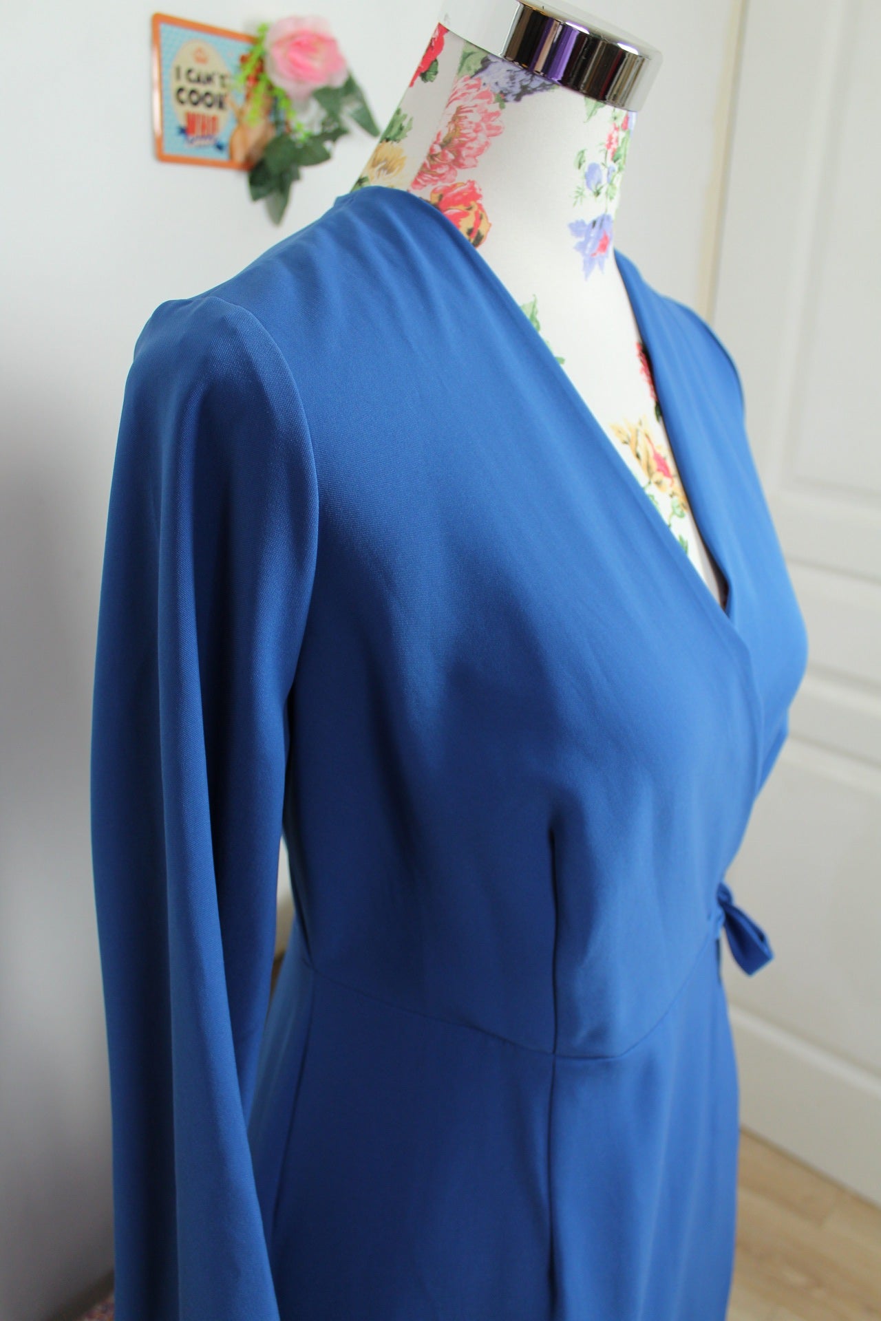 🌸🍒Robe portefeuille Rick Cardona bleu colbat - Taille 36/38🍒🌸