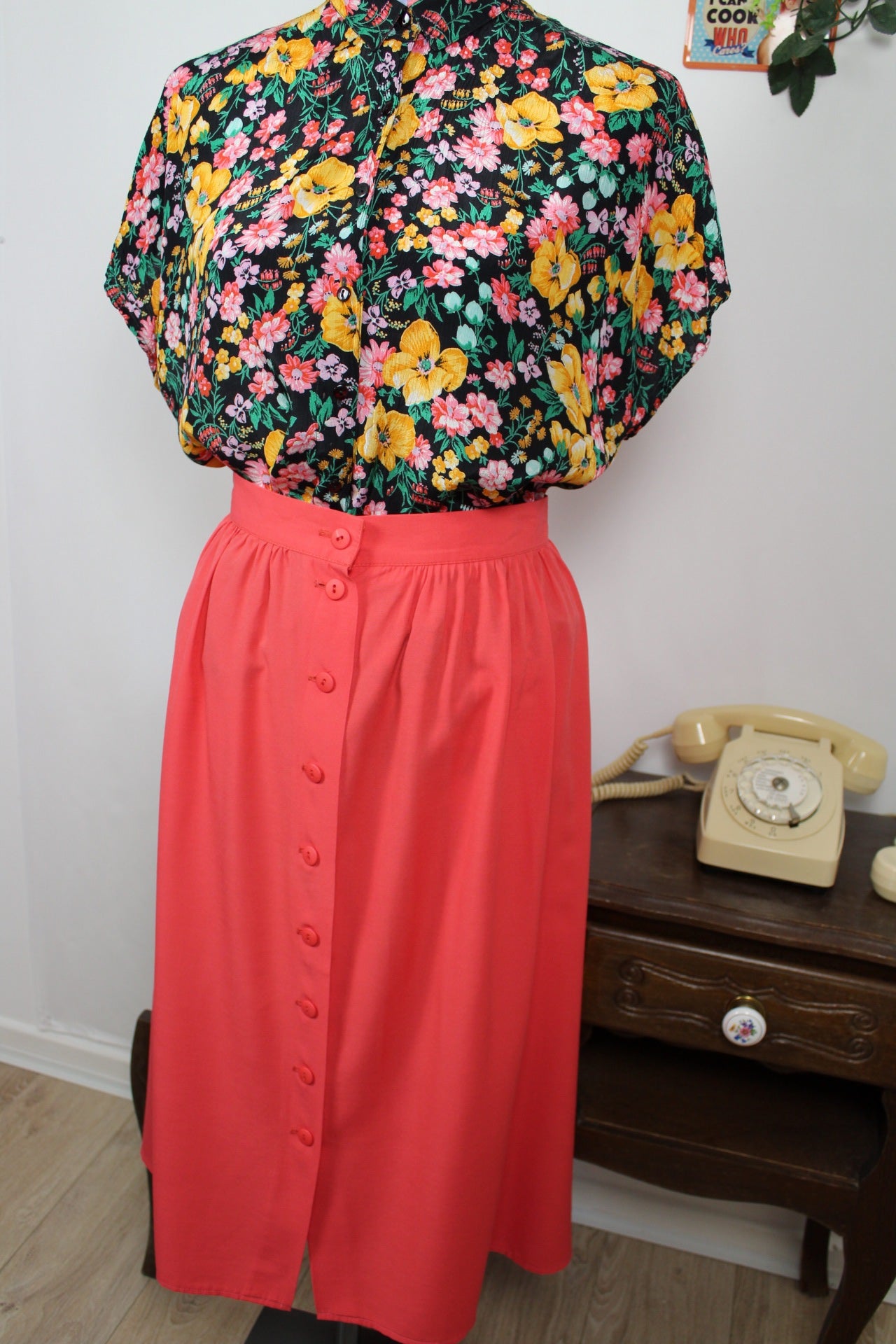 🌸🍒Chemise manches courtes vintage 90's style prairie ultra fleurie - Taille 40/42🍒🌸