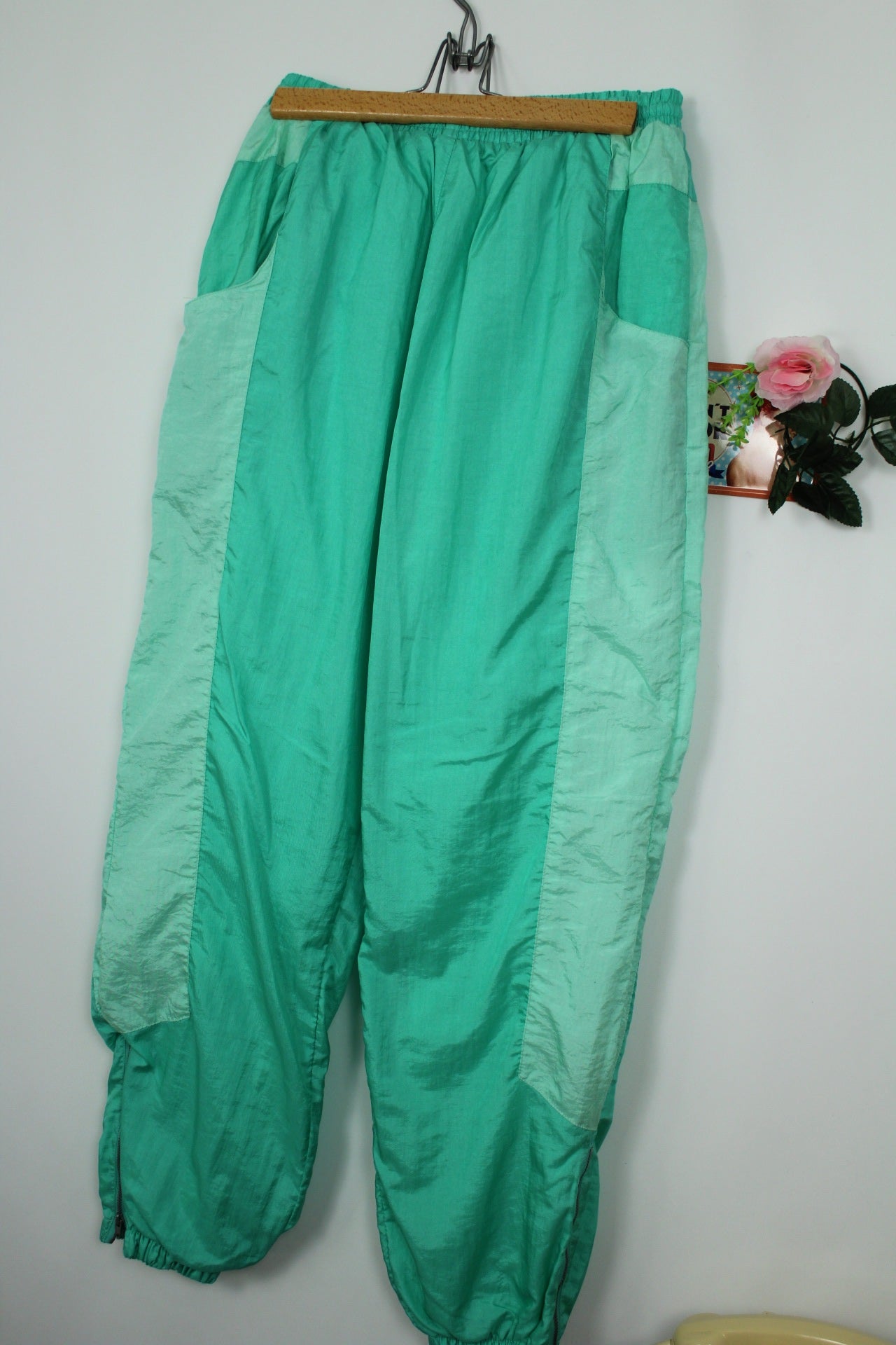 🌸🍒Jogging comfy vintage 90's Winch vert d'eau - style parachute - Taille 38/40🍒🌸