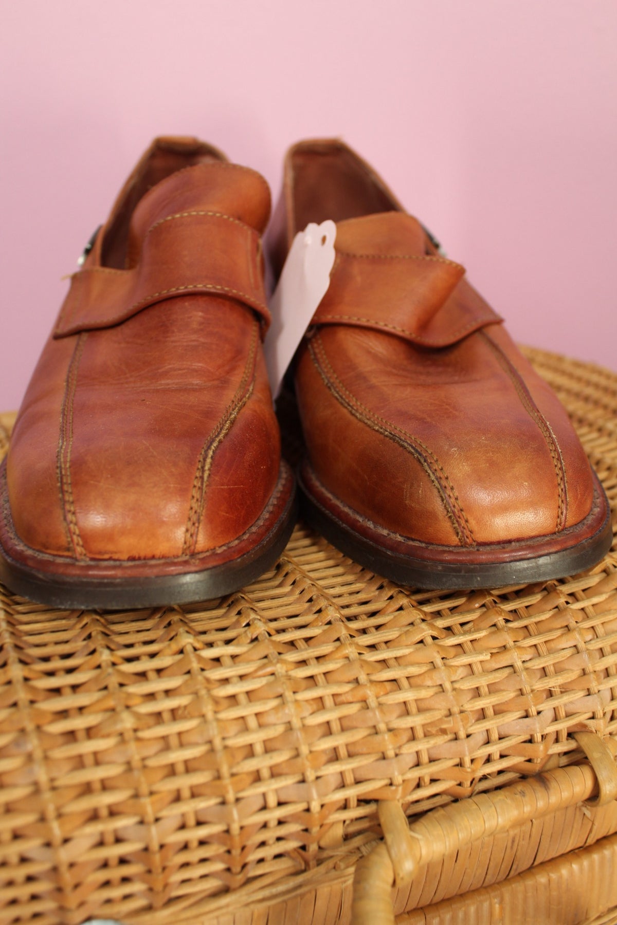 Mocassins Pikolinos à bride - cuir lisse camel - bout carré - pointure 37