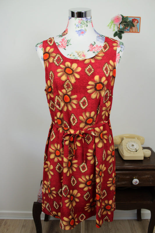 🌸🍒Robe vintage 90's d'été fleurs géométriques psychédéliques colorées - Taille 38/40🍒🌸