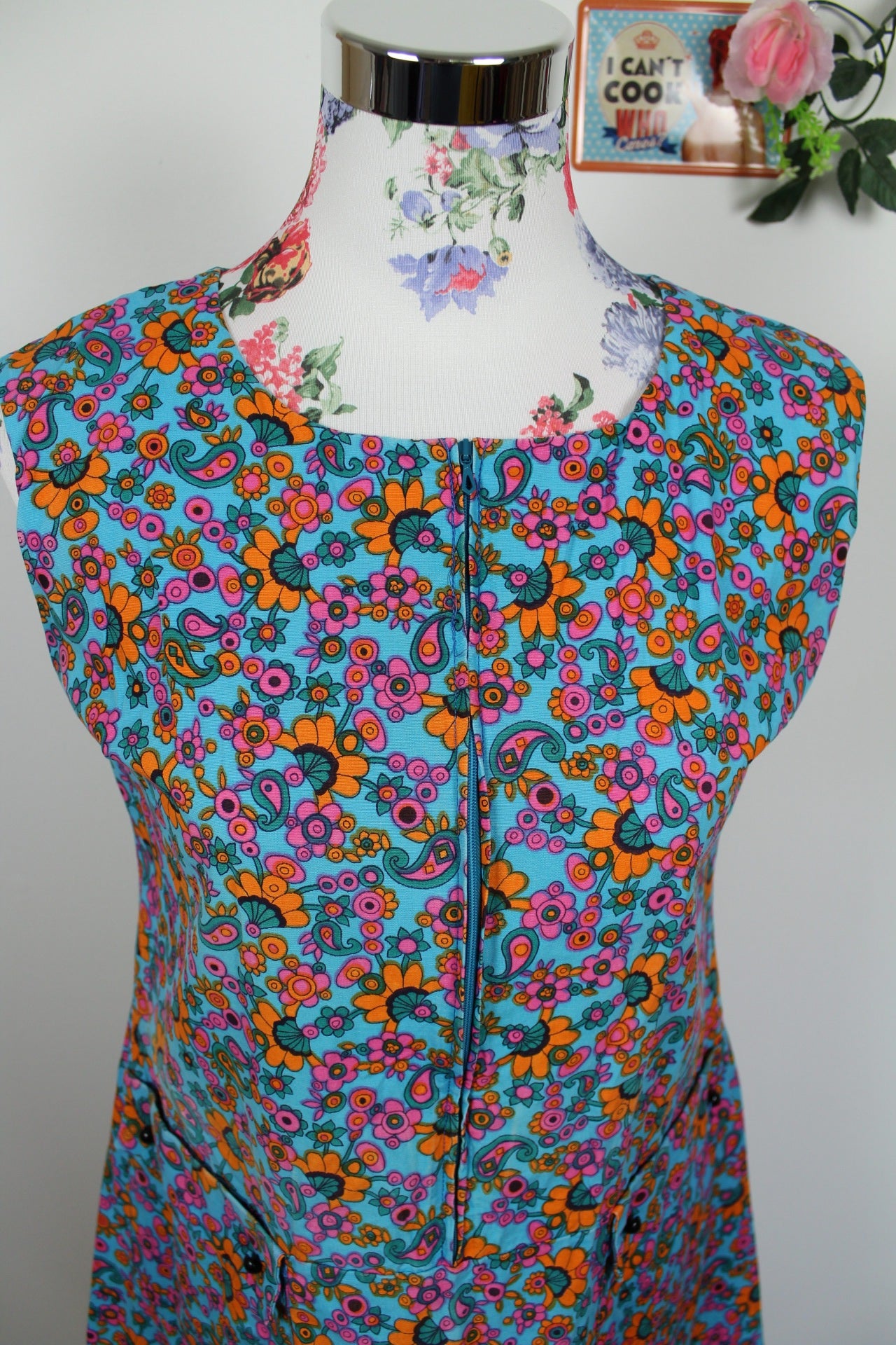 🌸Robe tablier fleurie vintage 70s - ultra colorée🍒