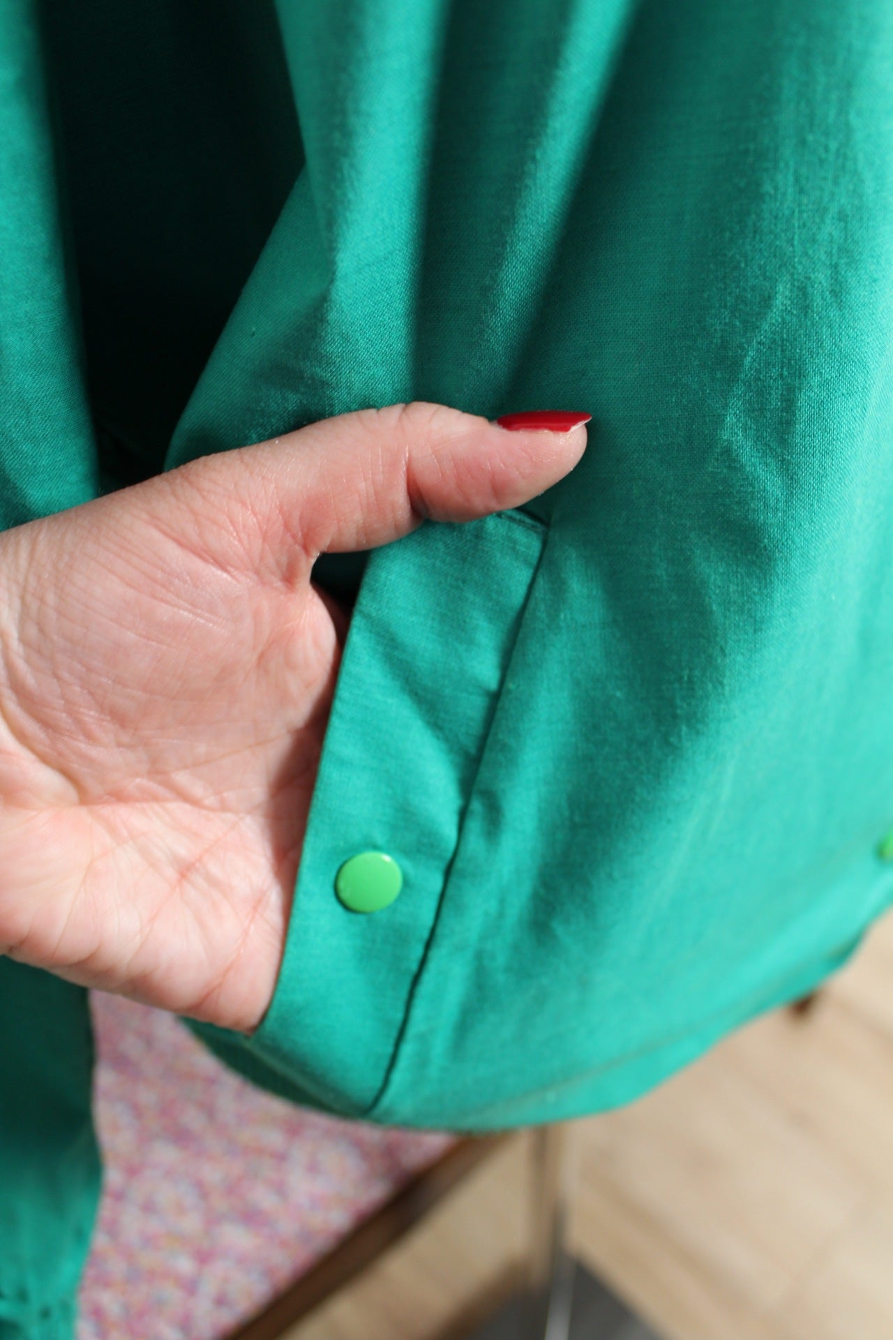 🌸🍒Veste vintage verte 80's en coton esprit bomber - Taille 38/40🍒🌸