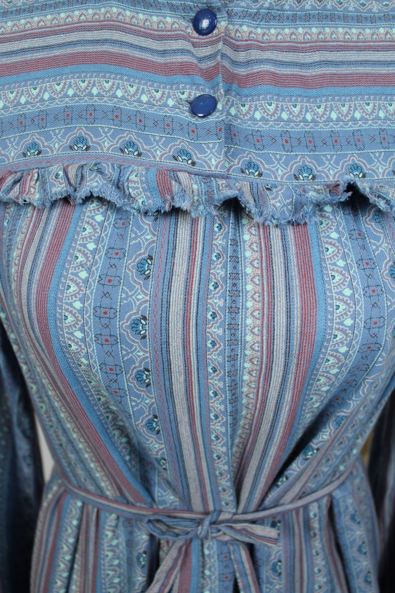 🌸🍒Robe vintage 90's rayée à volants & étages babydoll bohème - Taille 38/40🍒🌸
