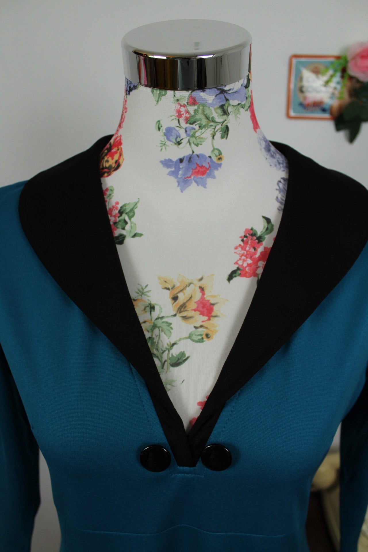 🌸🍒Robe pin-up bleu intense coupe sirène - Nice Forever - Taille 38🍒🌸