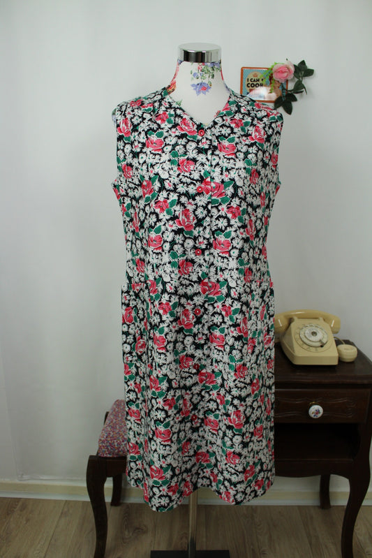 🌸🍒Robe vintage 80's printanière fleurie romantique - Taille 40🍒🌸