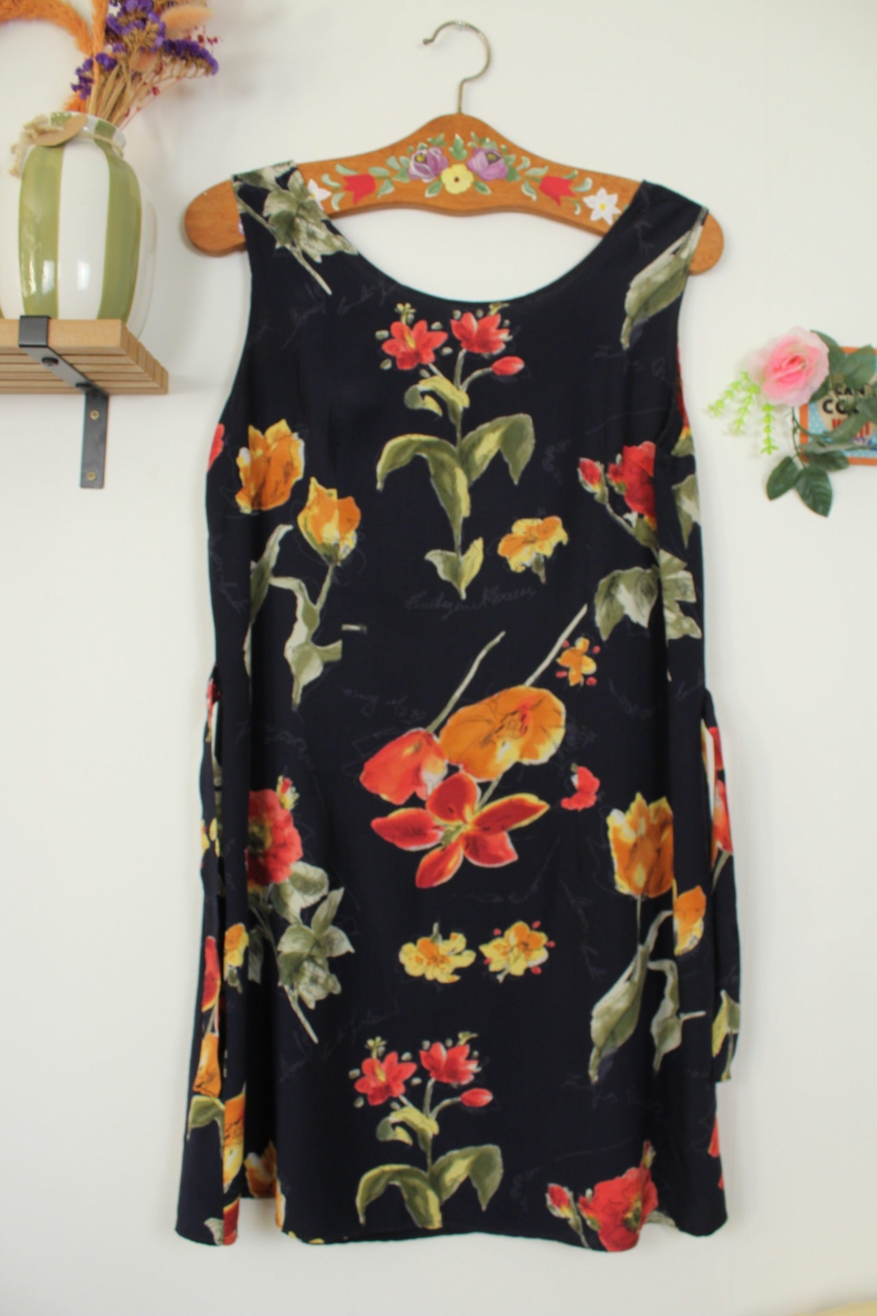 🌸🍒Robe vintage 90's summer vibes - fleurie & phrases romantiques - Taille 38/40🍒🌸