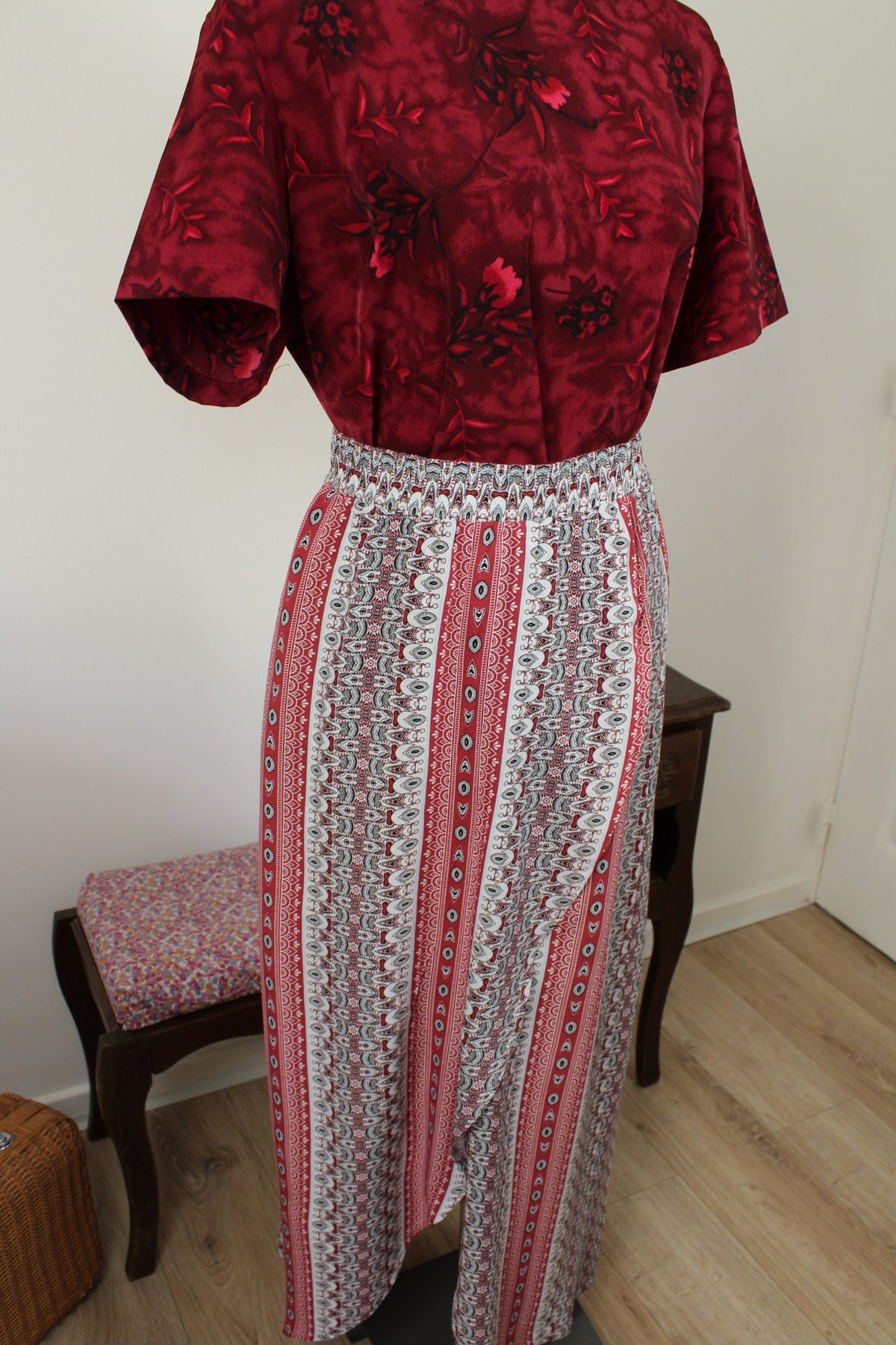 Jupe longue rétro pasiley & motifs bohème années 2000 - Taille 36/38