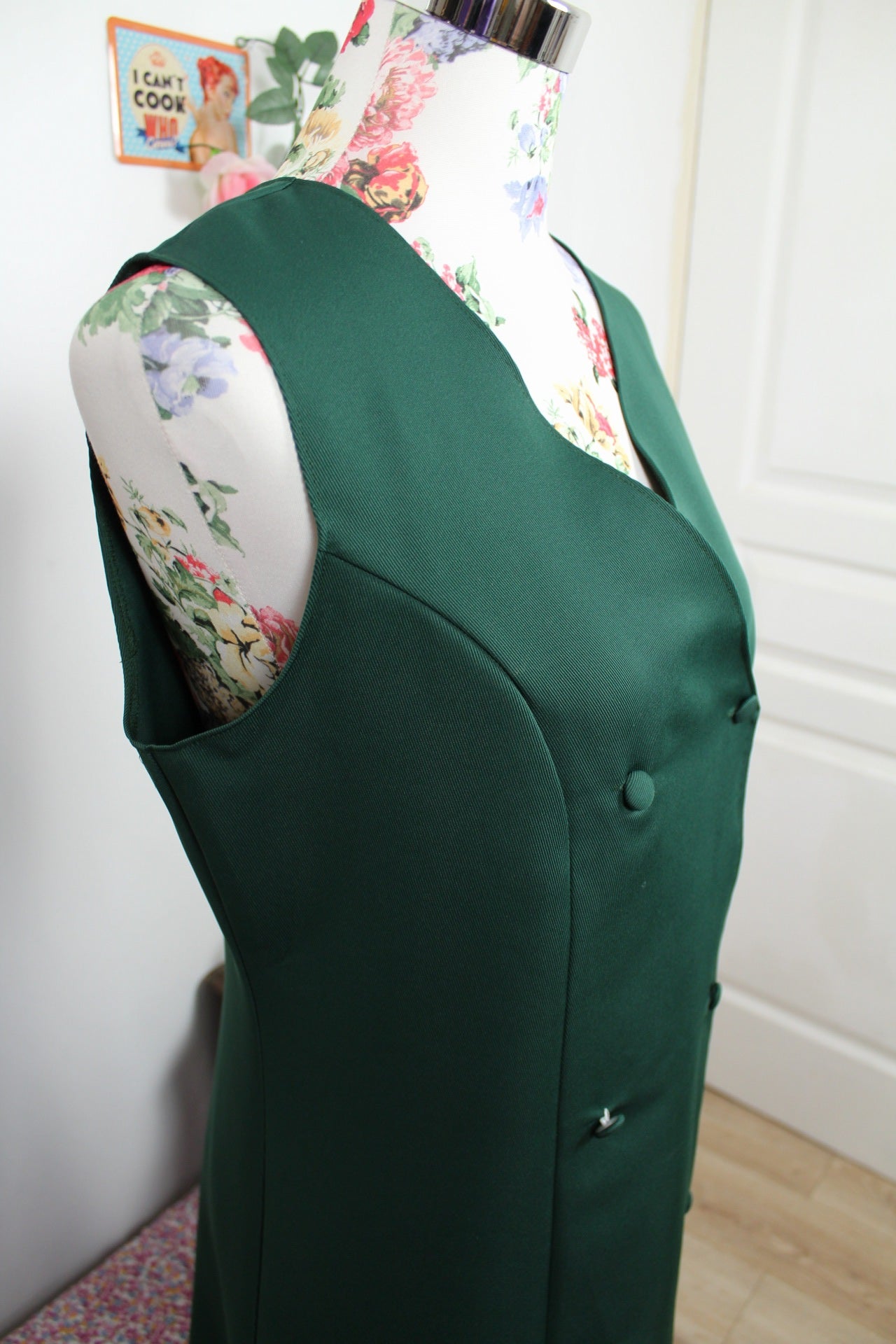 🌸🍒Robe vintage 90's vert sapin - coupe croisée - Taille 40🍒🌸