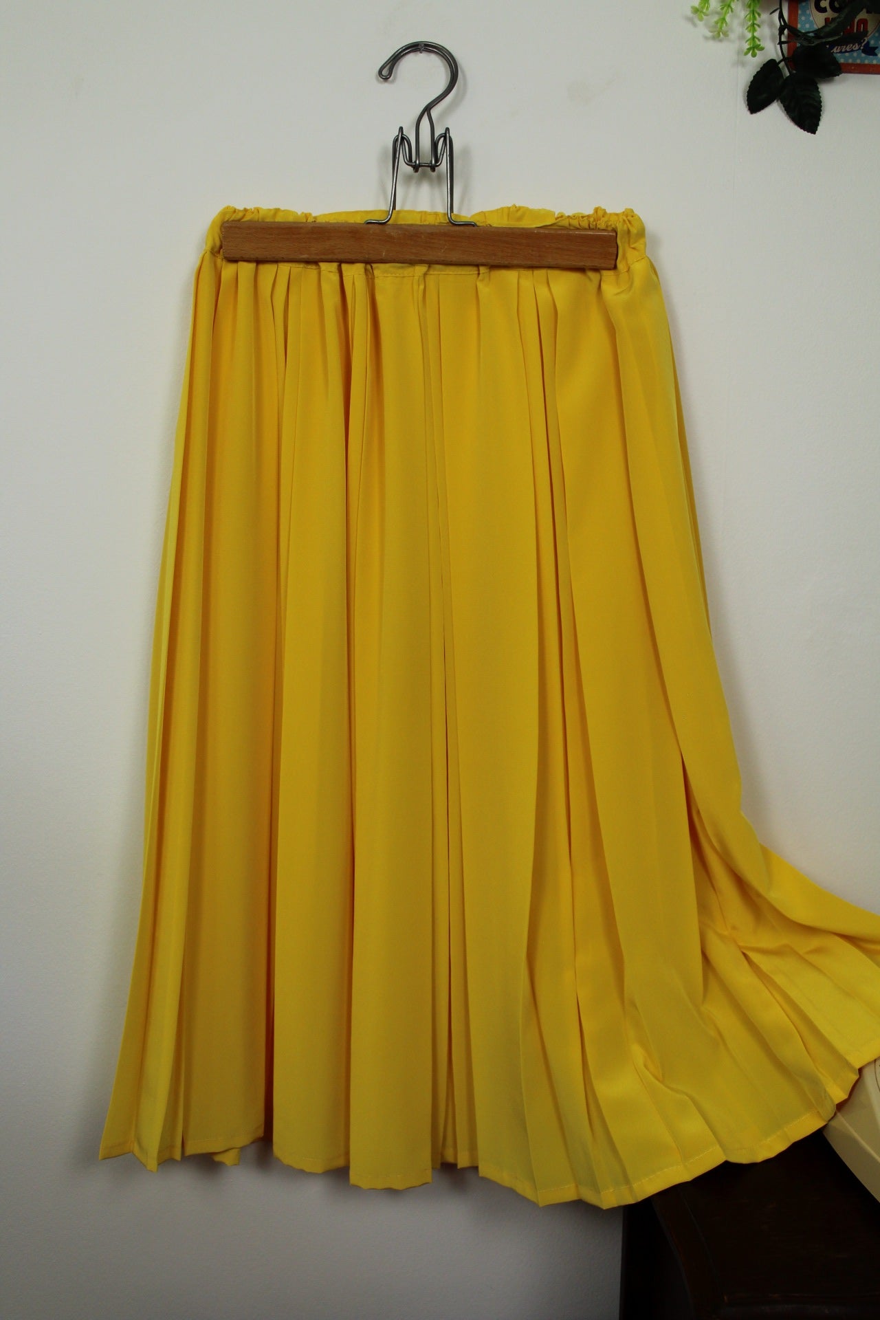 🌸🍒Jupe vintage années 80 plissée jaune ensoleillé pin-up - Taille 36/38🍒🌸