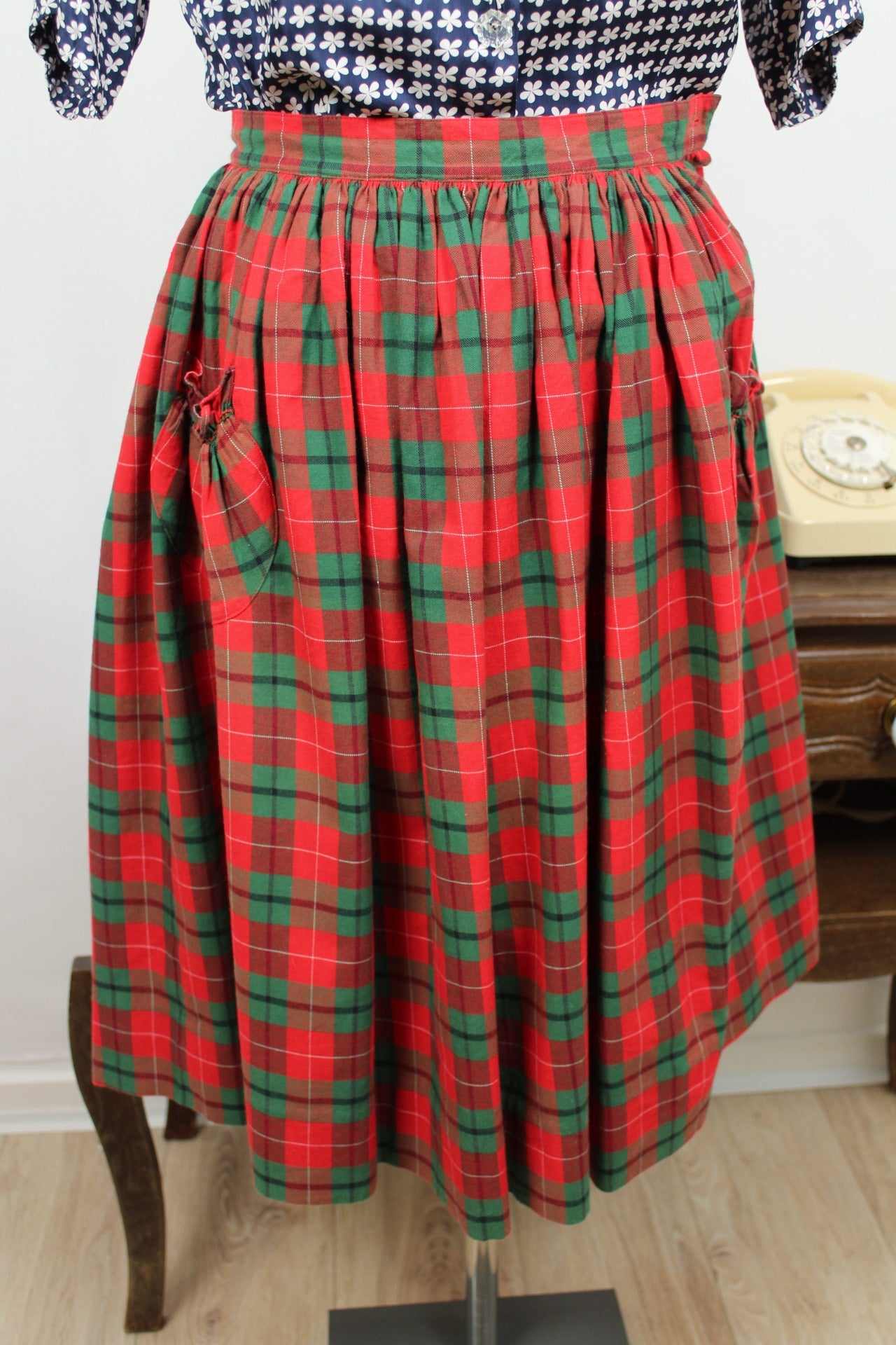 🌸🍒Jupe vintage 90's à carreaux esprit écossais oldschool - Taille 34🍒🌸