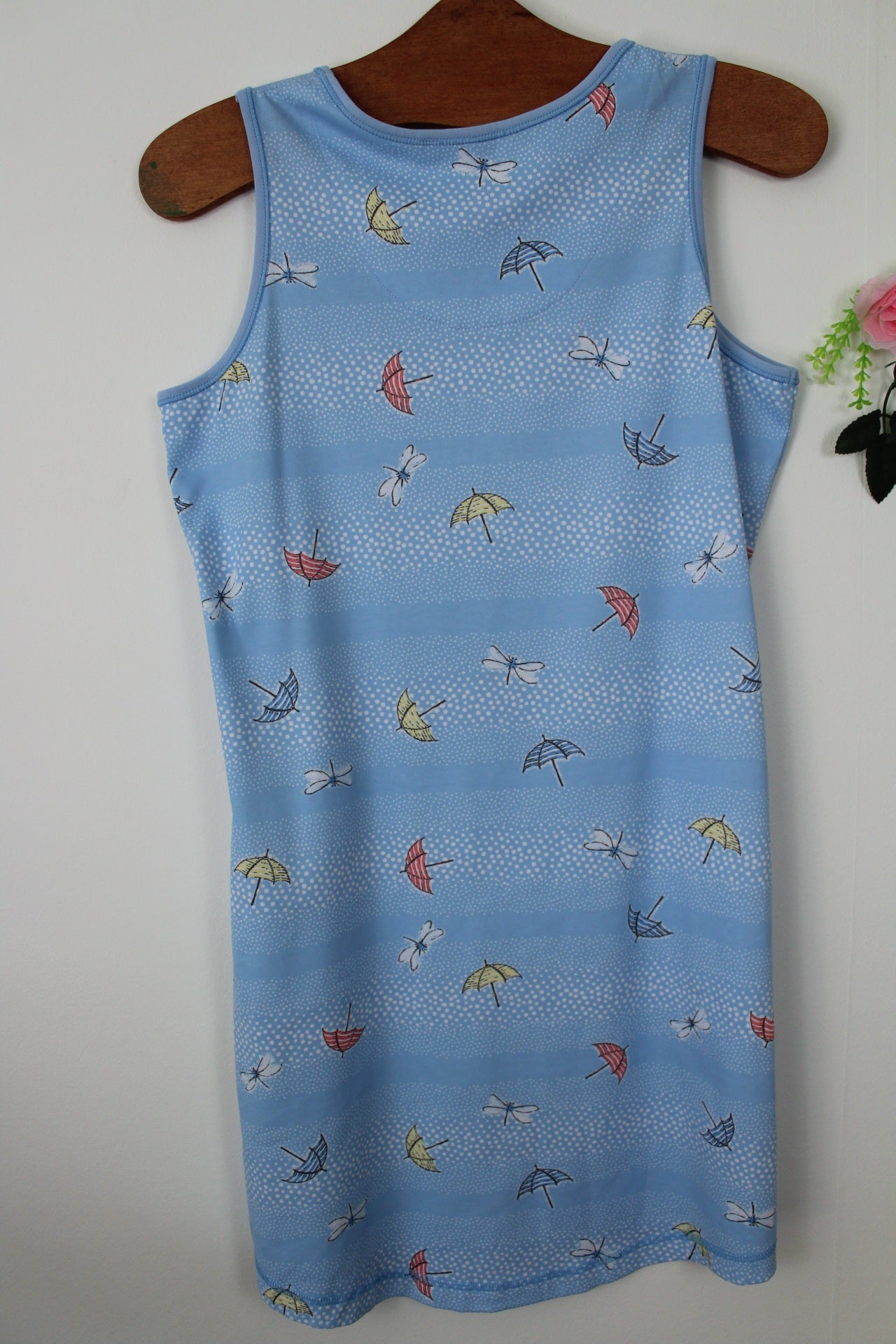 🌸🍒Robe d'été motifs libellules & parasols style plage rétro - Taille 38🍒🌸